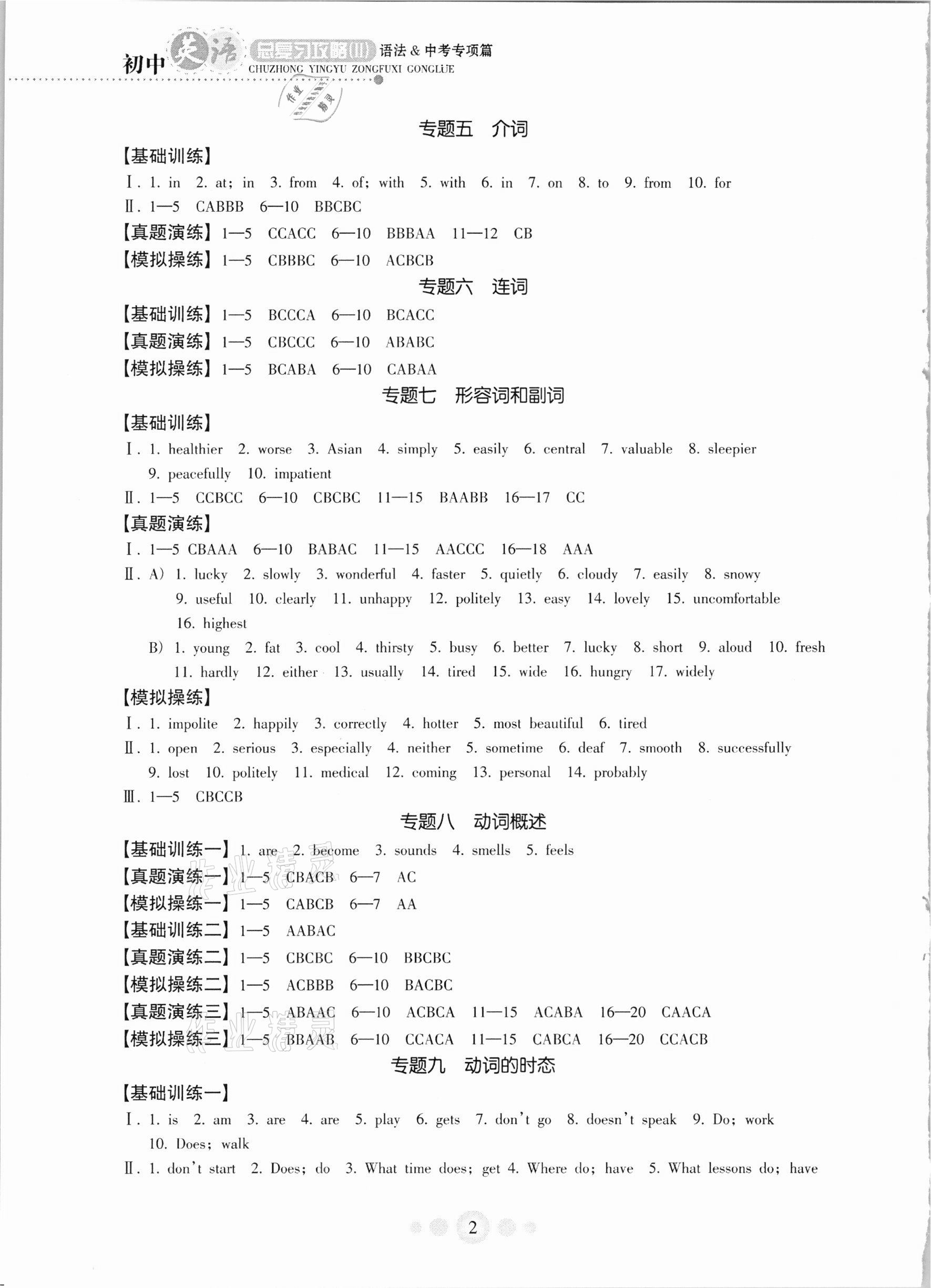 2021年初中英語總復(fù)習(xí)攻略Ⅱ 第2頁