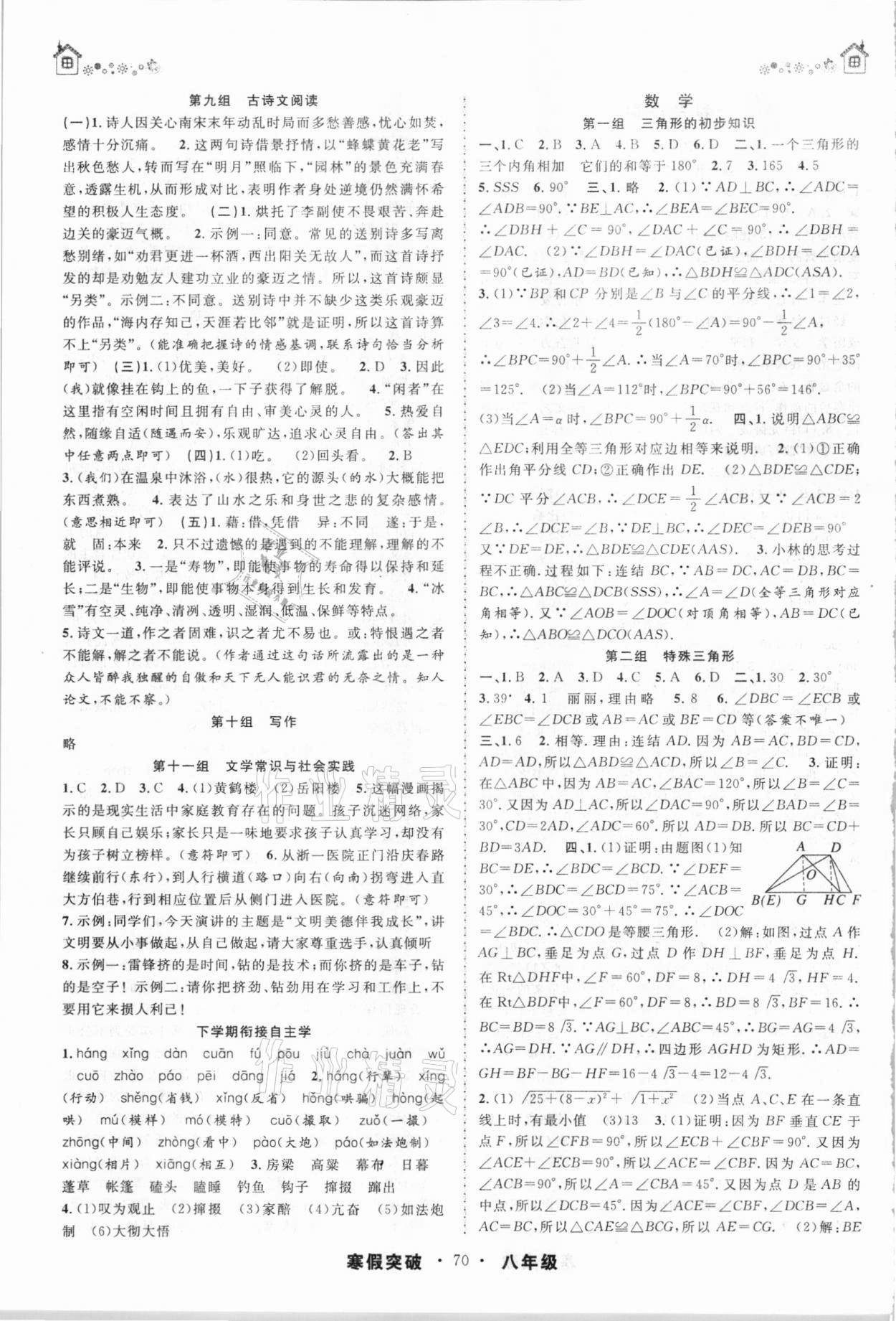 2021年寒假创新性自主学习寒假突破八年级综合 第2页