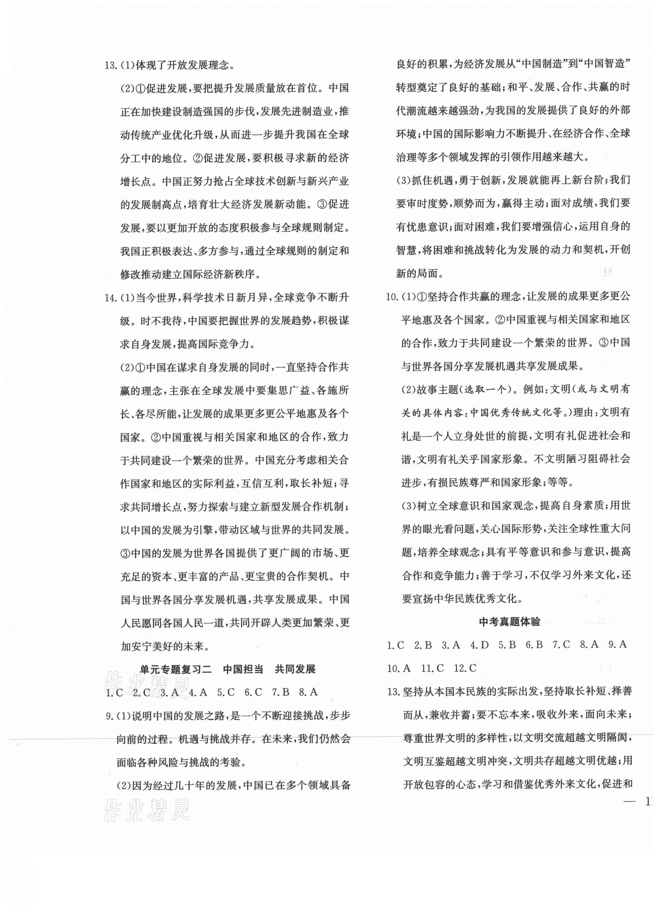 2021年體驗(yàn)型學(xué)案九年級(jí)道德與法治下冊(cè)人教版 第5頁(yè)