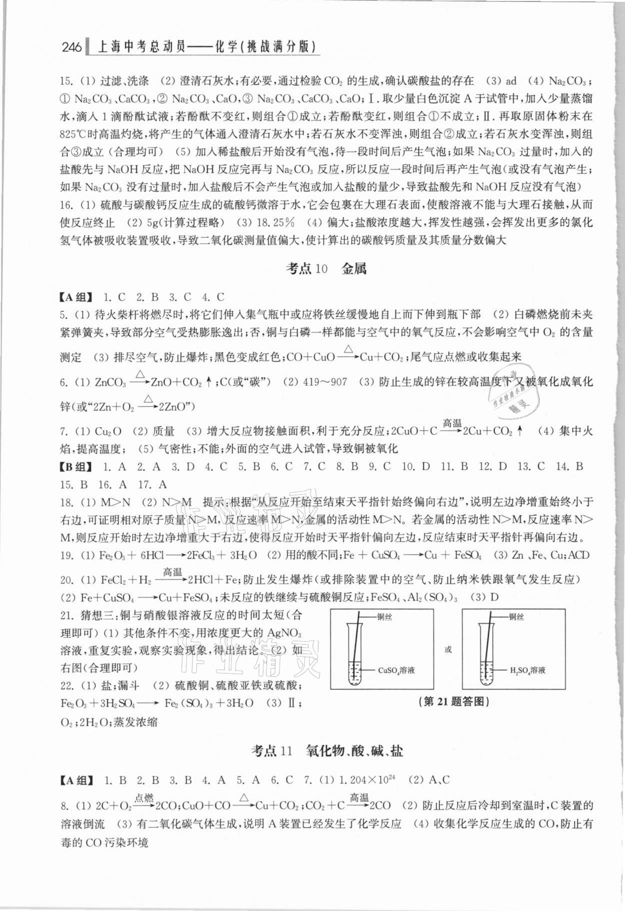 2020年上海中考总动员化学挑战满分版 参考答案第5页