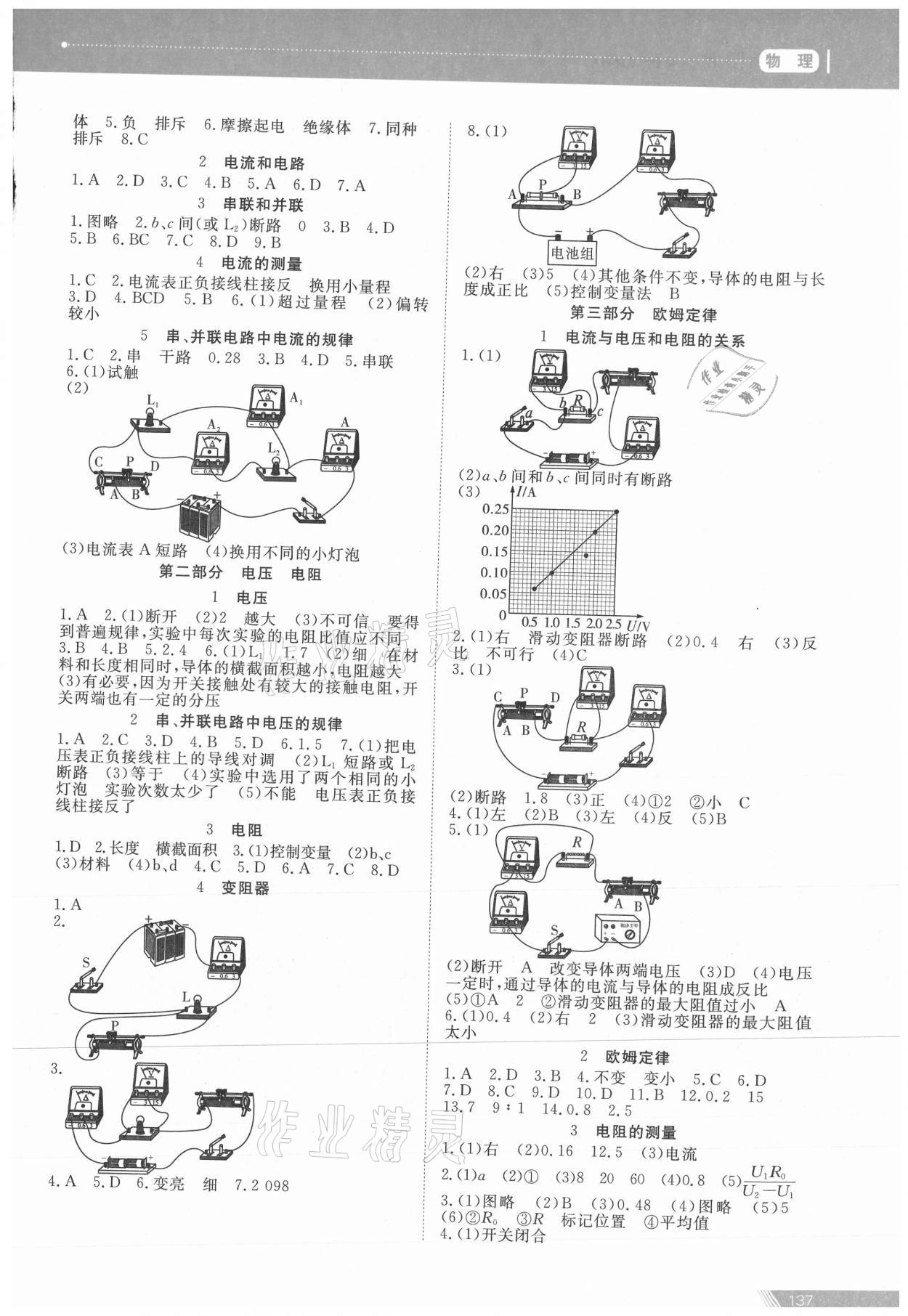 2021年資源與評價中考全程總復習物理B版 參考答案第5頁