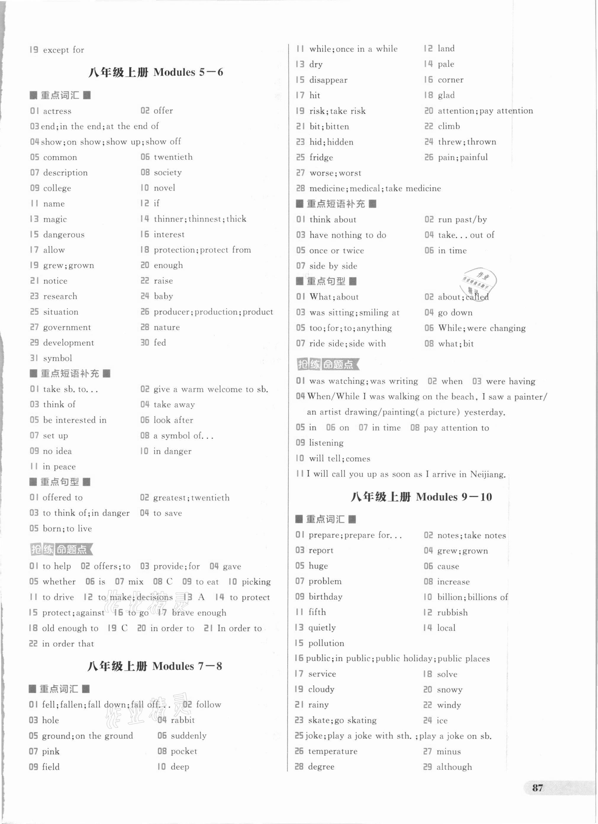 2021年考出好成績(jī)中考總復(fù)習(xí)英語(yǔ)外研版山東專版 參考答案第6頁(yè)