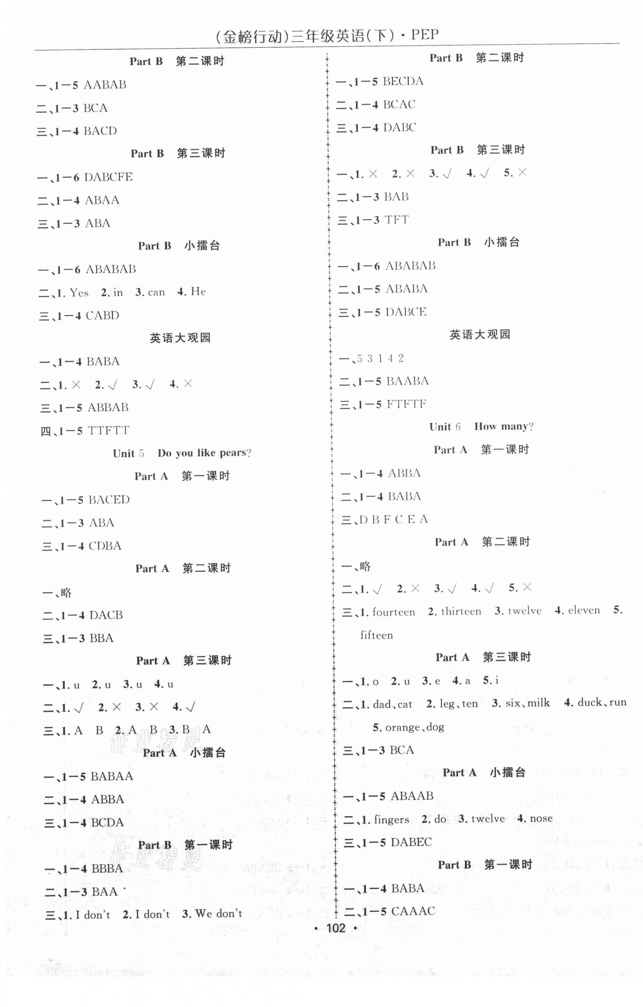 2021年金榜行動三年級英語下冊人教PEP版 第3頁