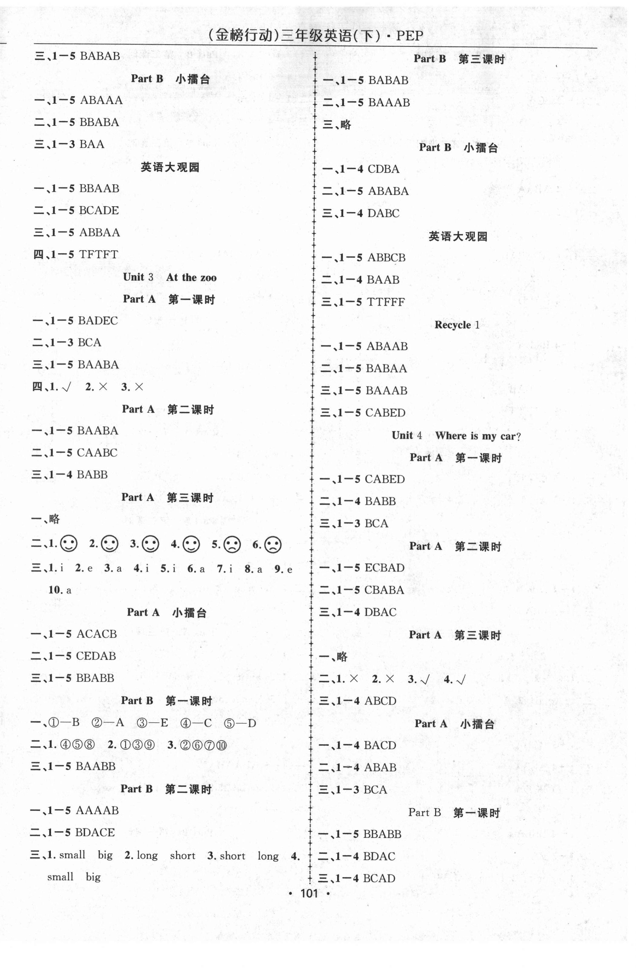 2021年金榜行動(dòng)三年級(jí)英語下冊(cè)人教PEP版 第2頁