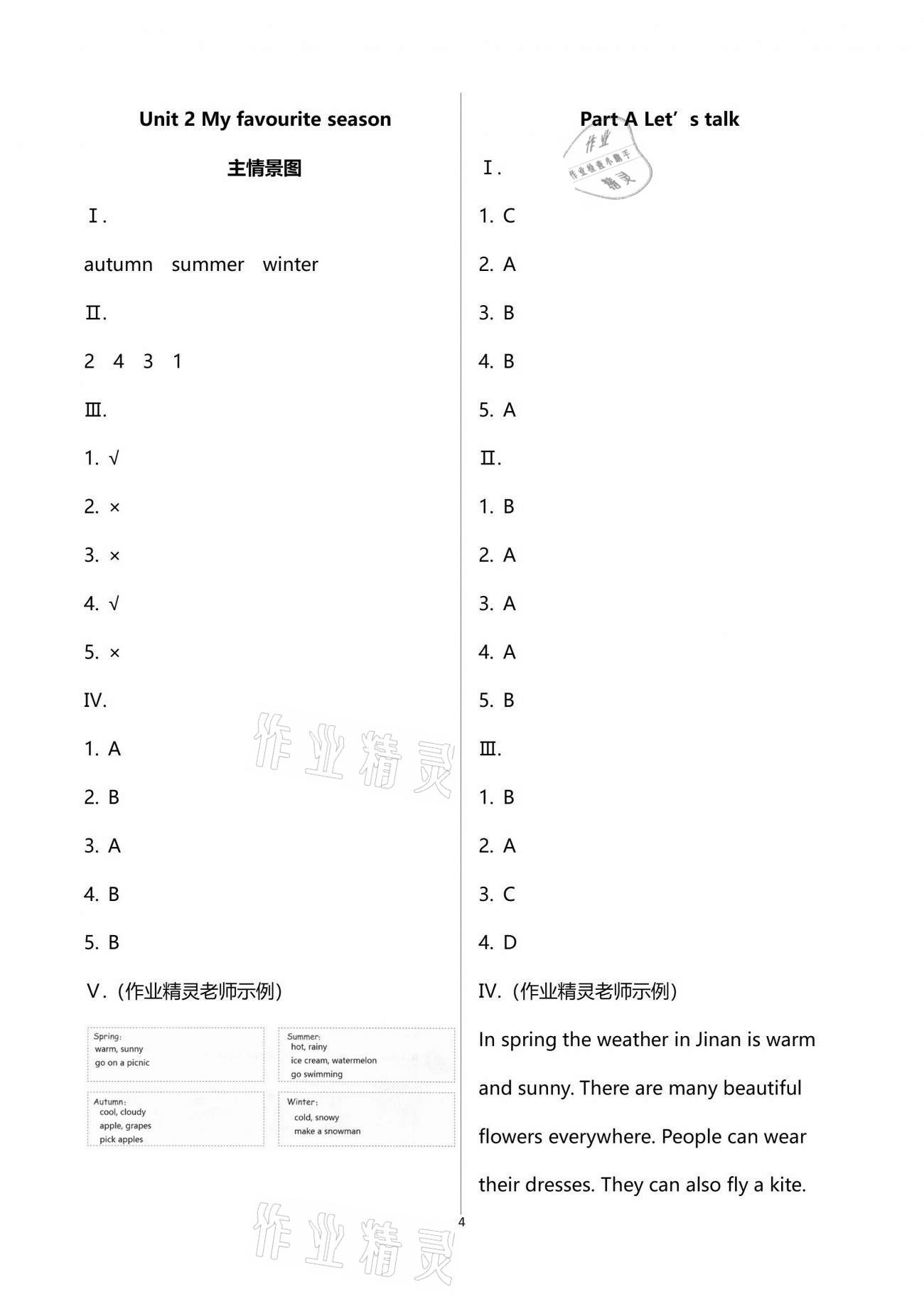 2021年小學(xué)同步練習(xí)冊(cè)五年級(jí)英語(yǔ)下冊(cè)人教版山東科學(xué)技術(shù)出版社 第4頁(yè)