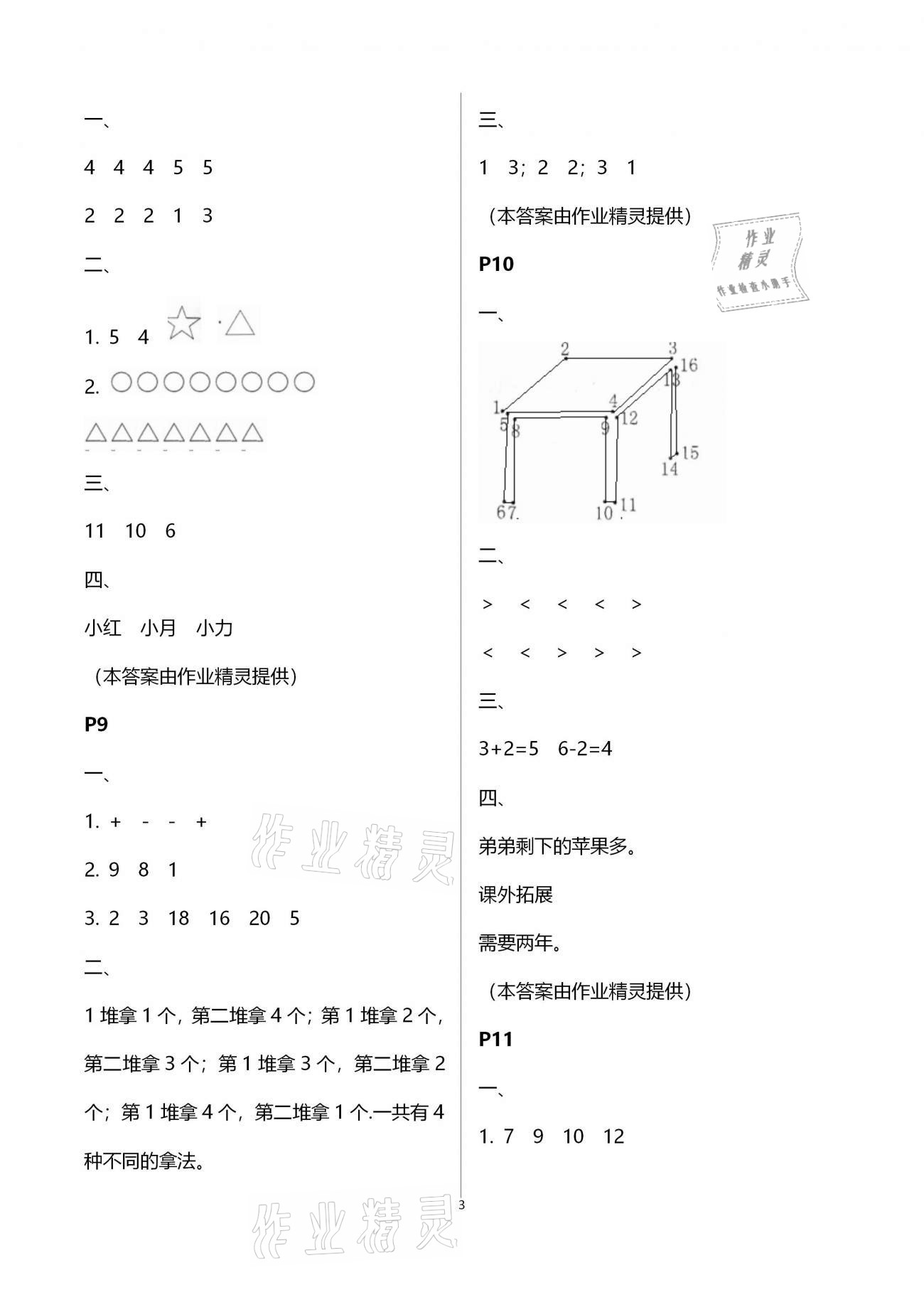 2021年一諾書(shū)業(yè)寒假作業(yè)快樂(lè)假期一年級(jí)數(shù)學(xué)人教版 第3頁(yè)