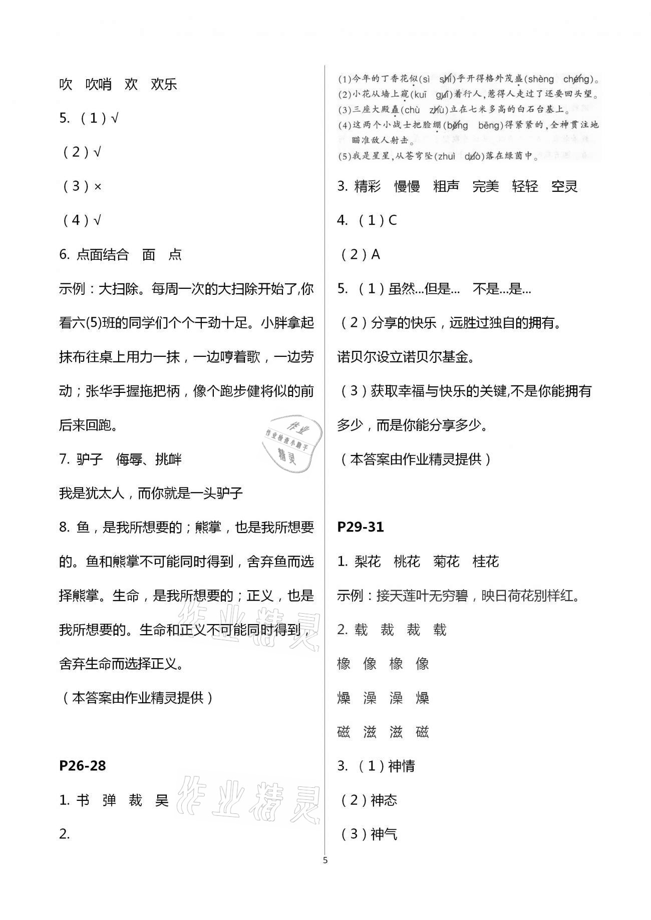 2021年小學(xué)寒假作業(yè)六年級(jí)語(yǔ)數(shù)英綜合人教版二十一世紀(jì)出版社 第5頁(yè)