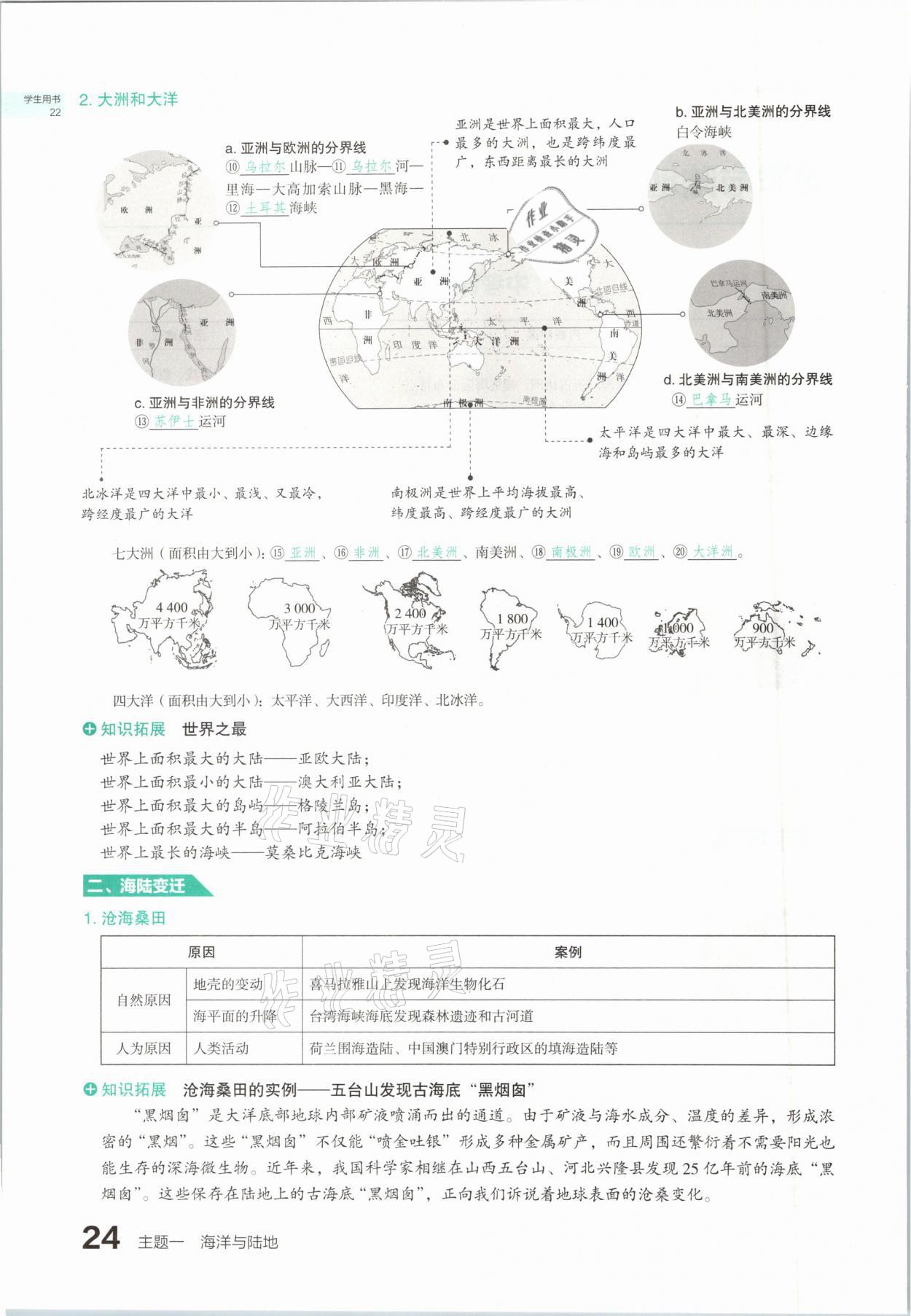 2021年滾動遷移中考總復習地理山西專版 參考答案第24頁