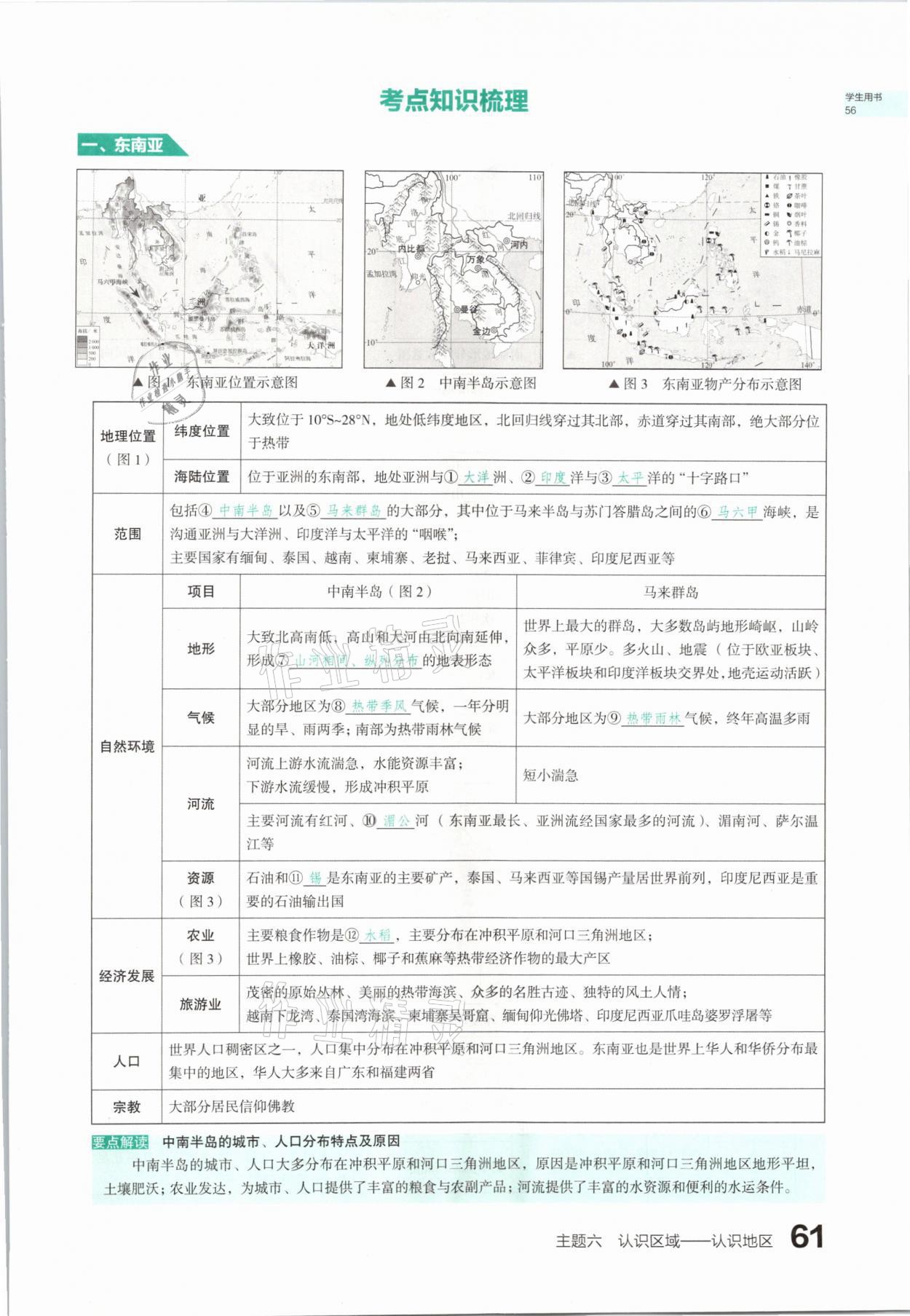 2021年滾動(dòng)遷移中考總復(fù)習(xí)地理山西專版 參考答案第61頁