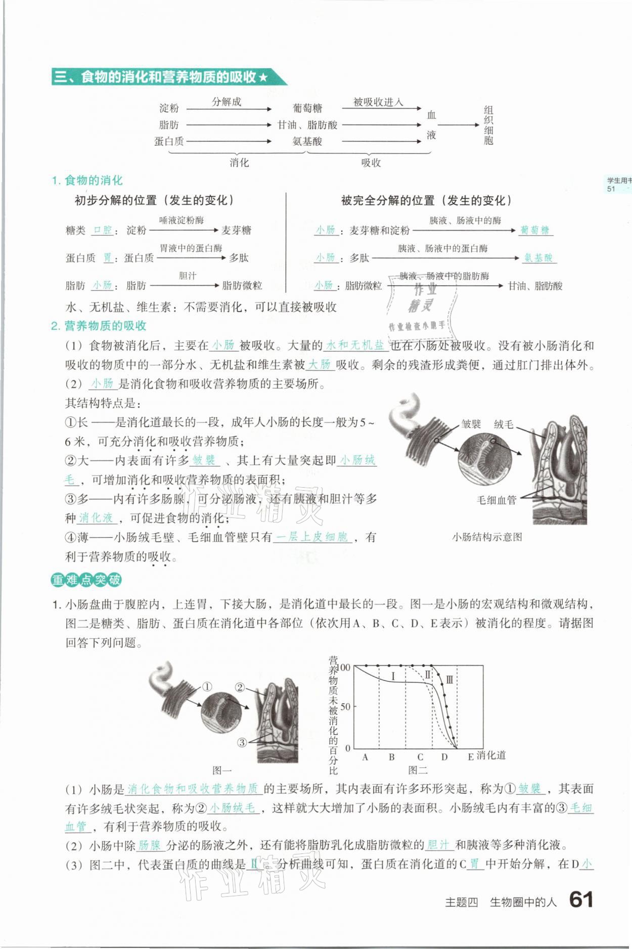 2021年滾動遷移中考總復(fù)習(xí)生物學(xué)山西專版 參考答案第61頁