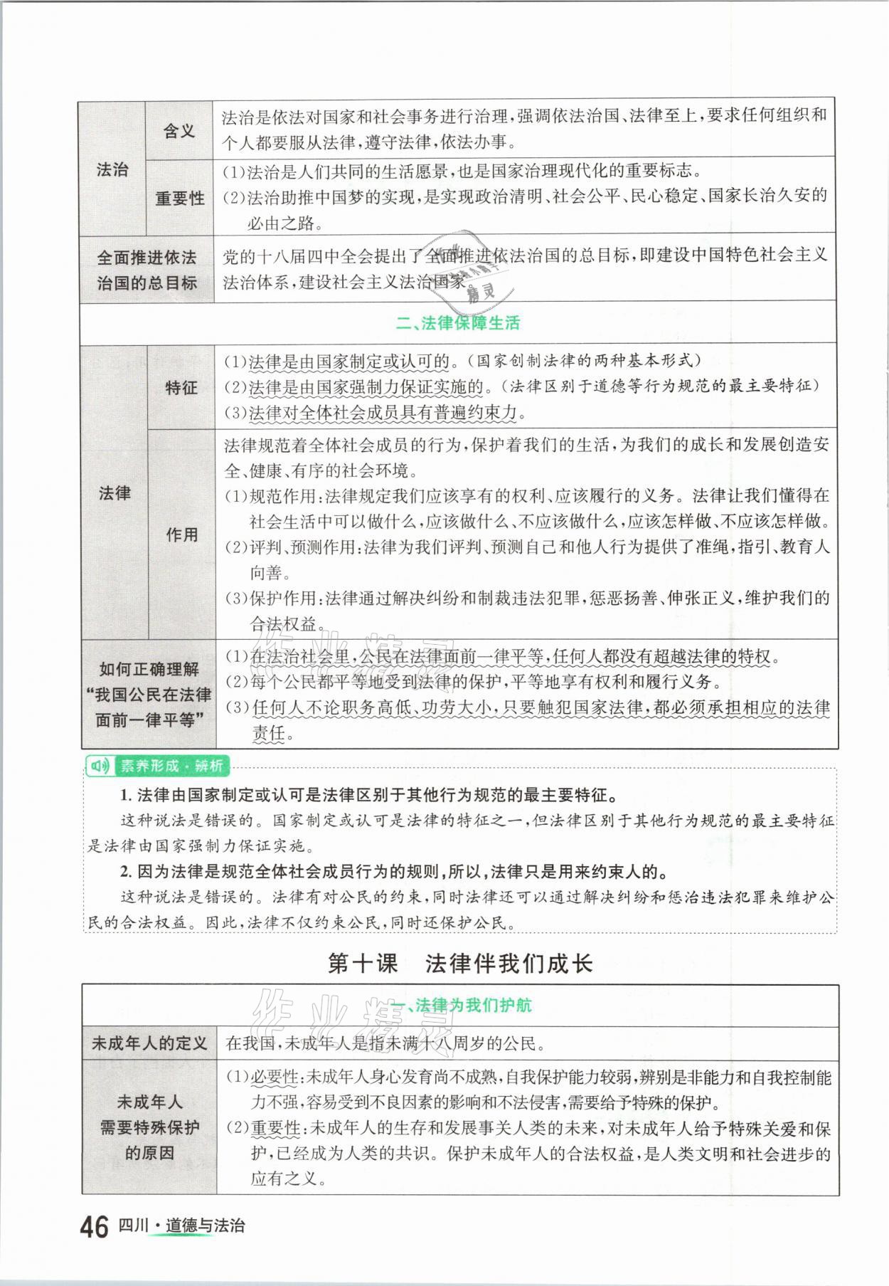 2021年中考2号道德与法治四川专版 参考答案第46页