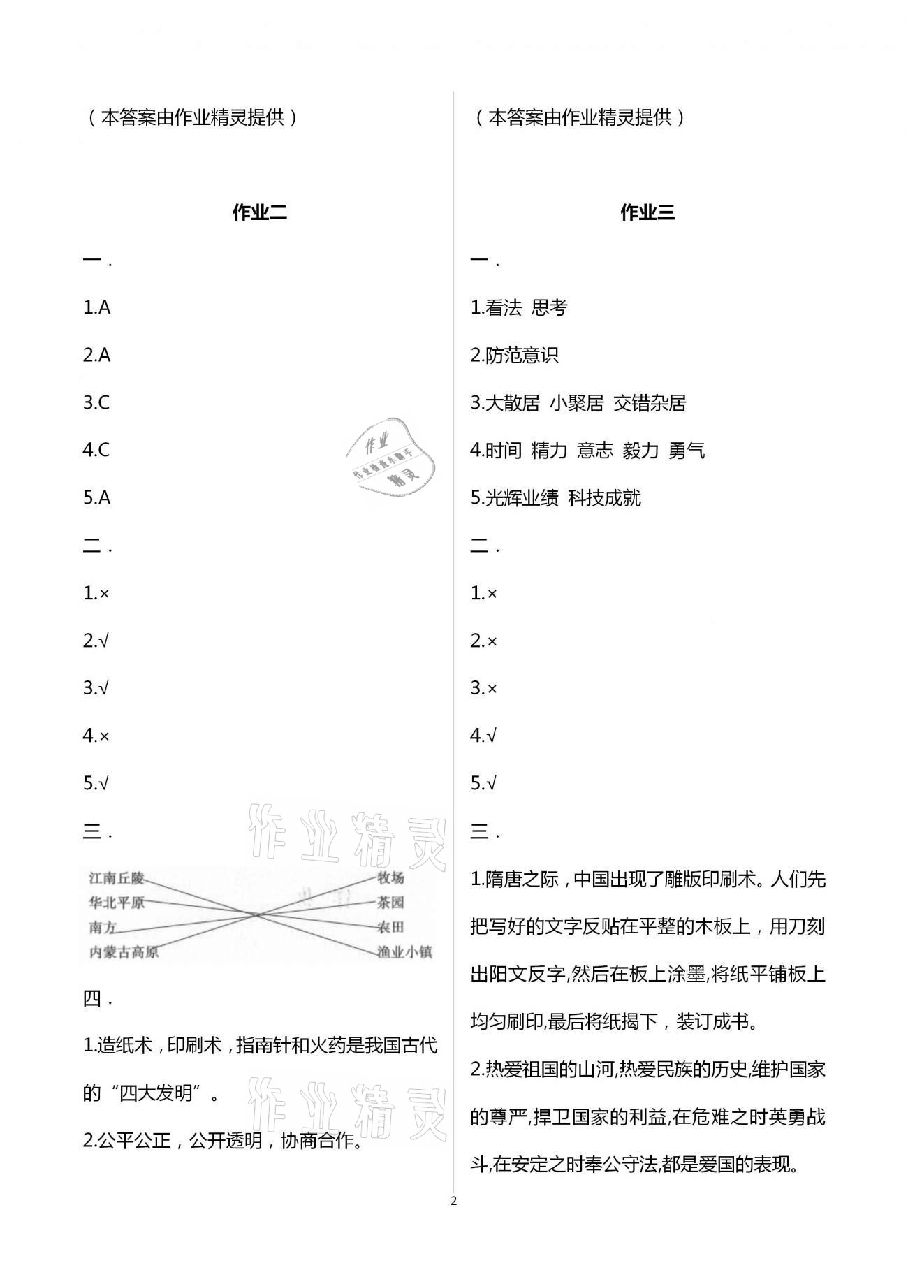 2021年假期作業(yè)五年級(jí)道德與法治人教版西安出版社 第2頁(yè)