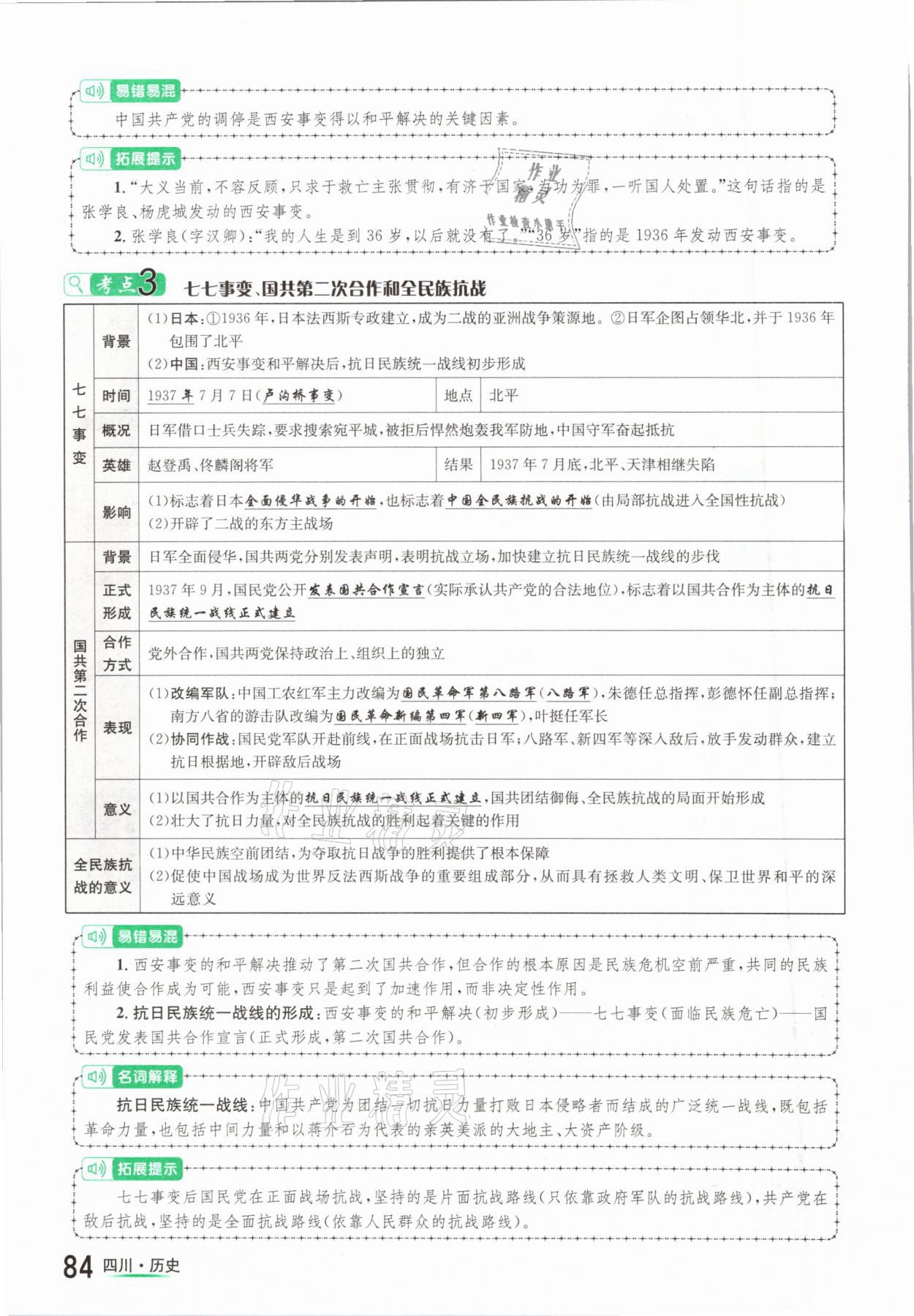 2021年中考2号历史四川专版 参考答案第84页