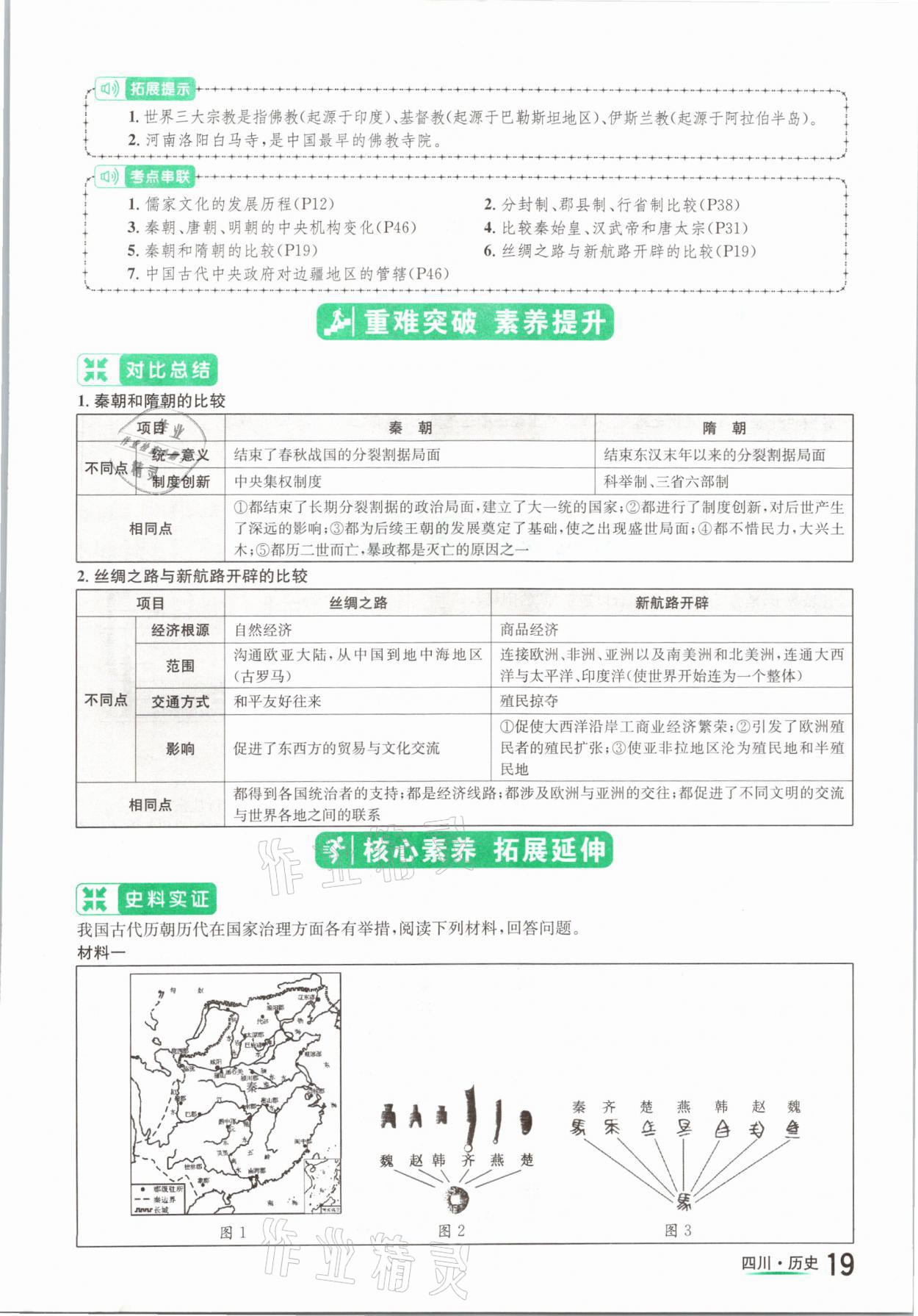 2021年中考2号历史四川专版 参考答案第19页