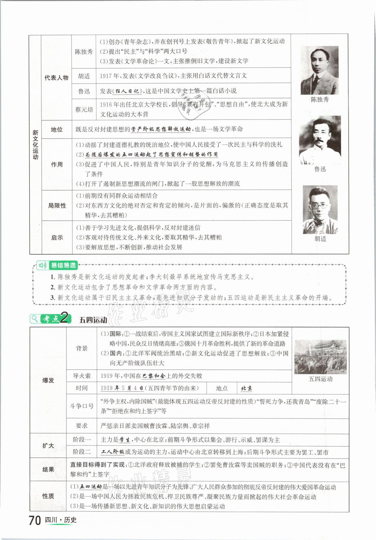 2021年中考2号历史四川专版 参考答案第70页