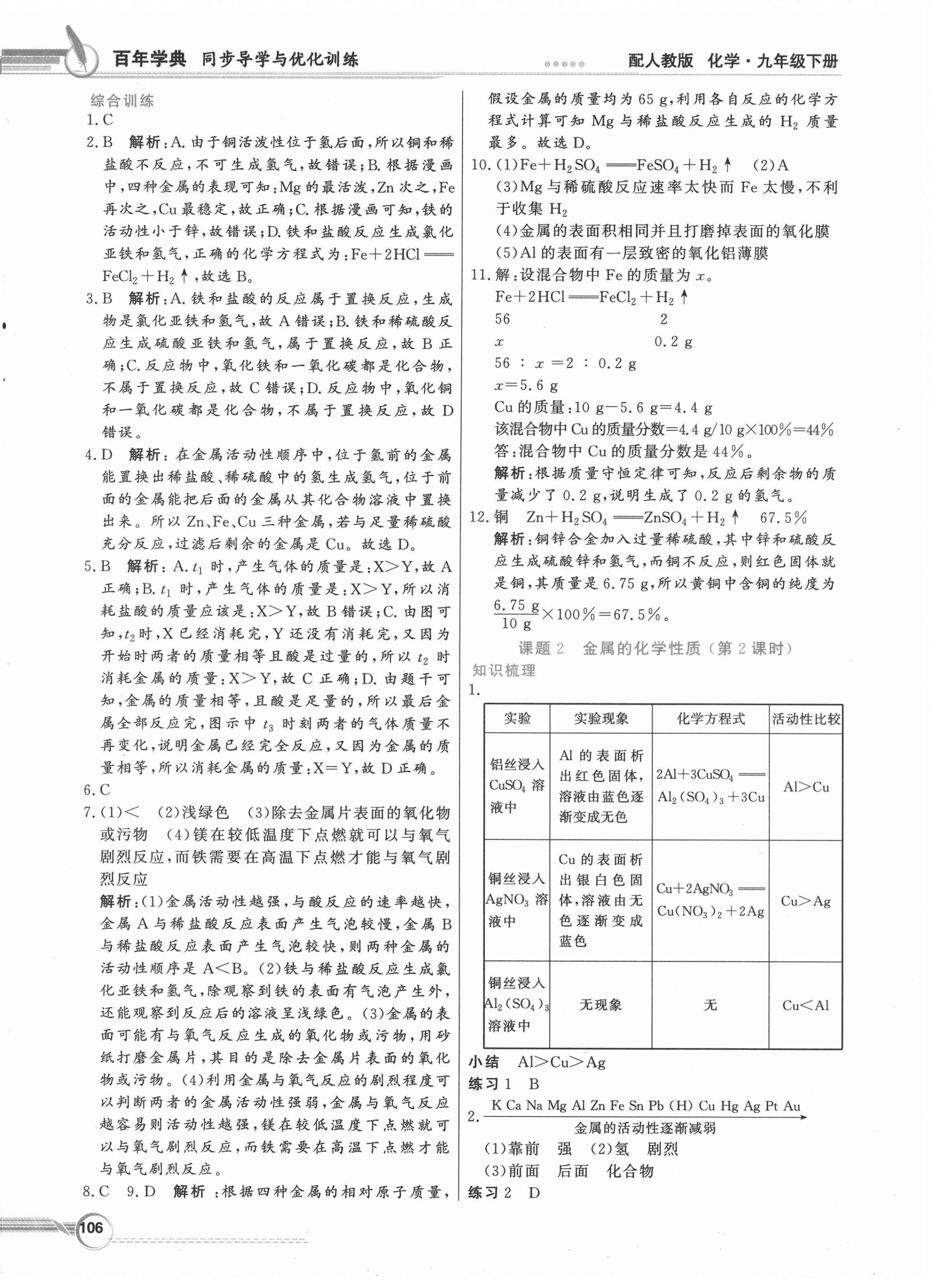 2021年同步導學與優(yōu)化訓練九年級化學下冊人教版 第2頁