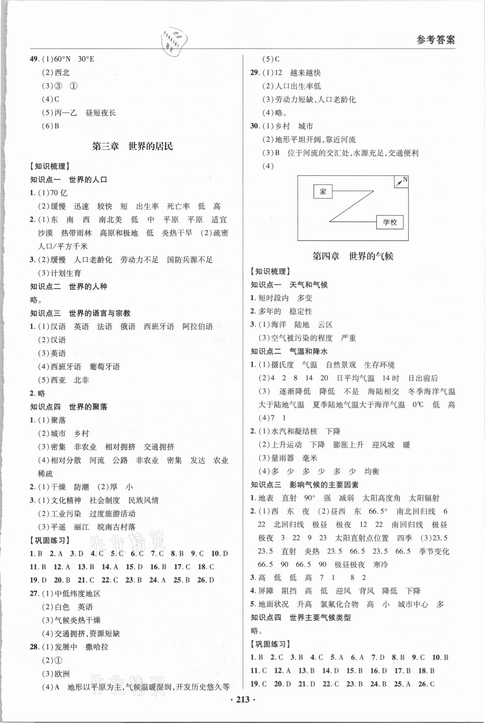 2021年初中毕业升学指导地理 参考答案第2页