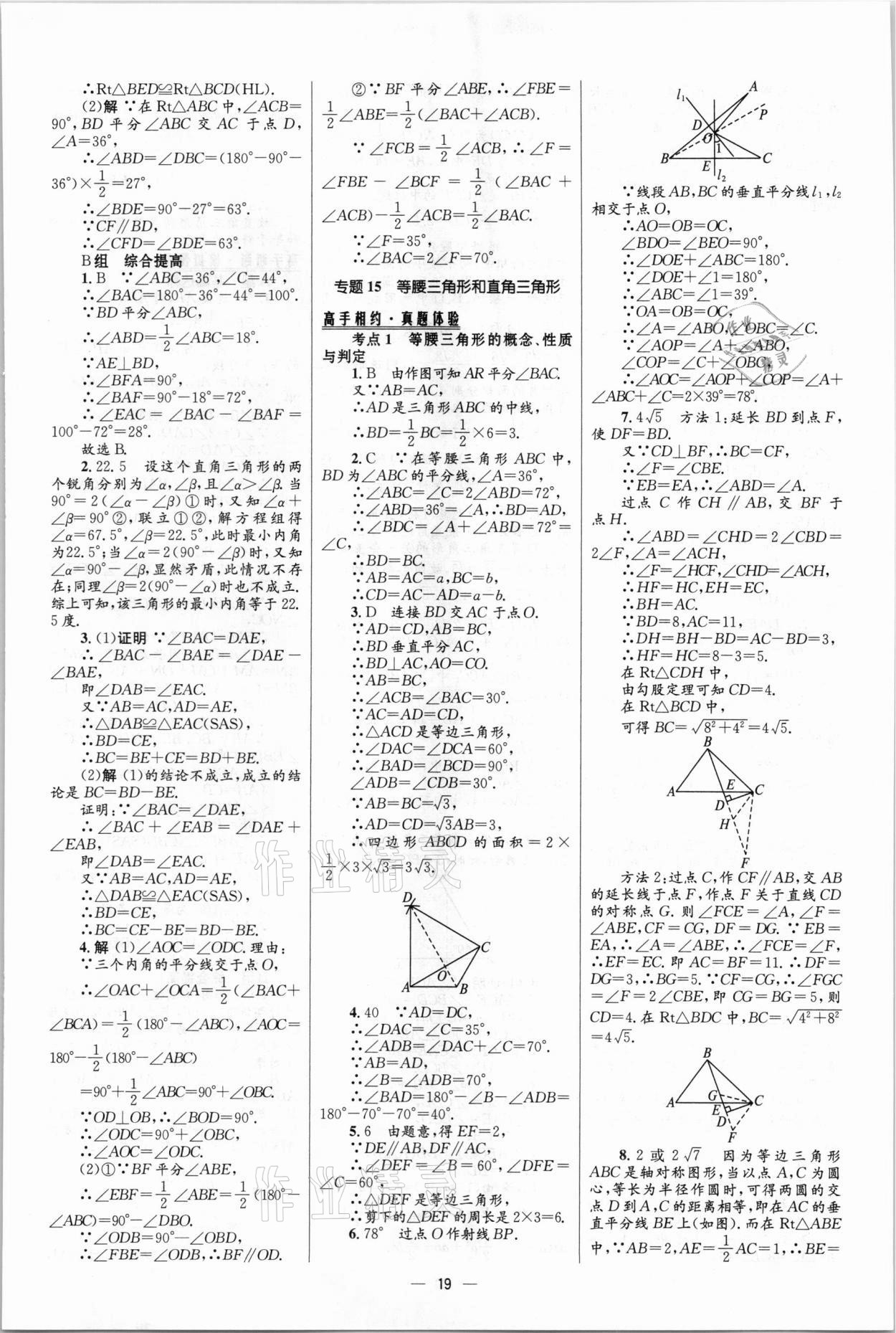 2021年中考高手?jǐn)?shù)學(xué) 參考答案第19頁