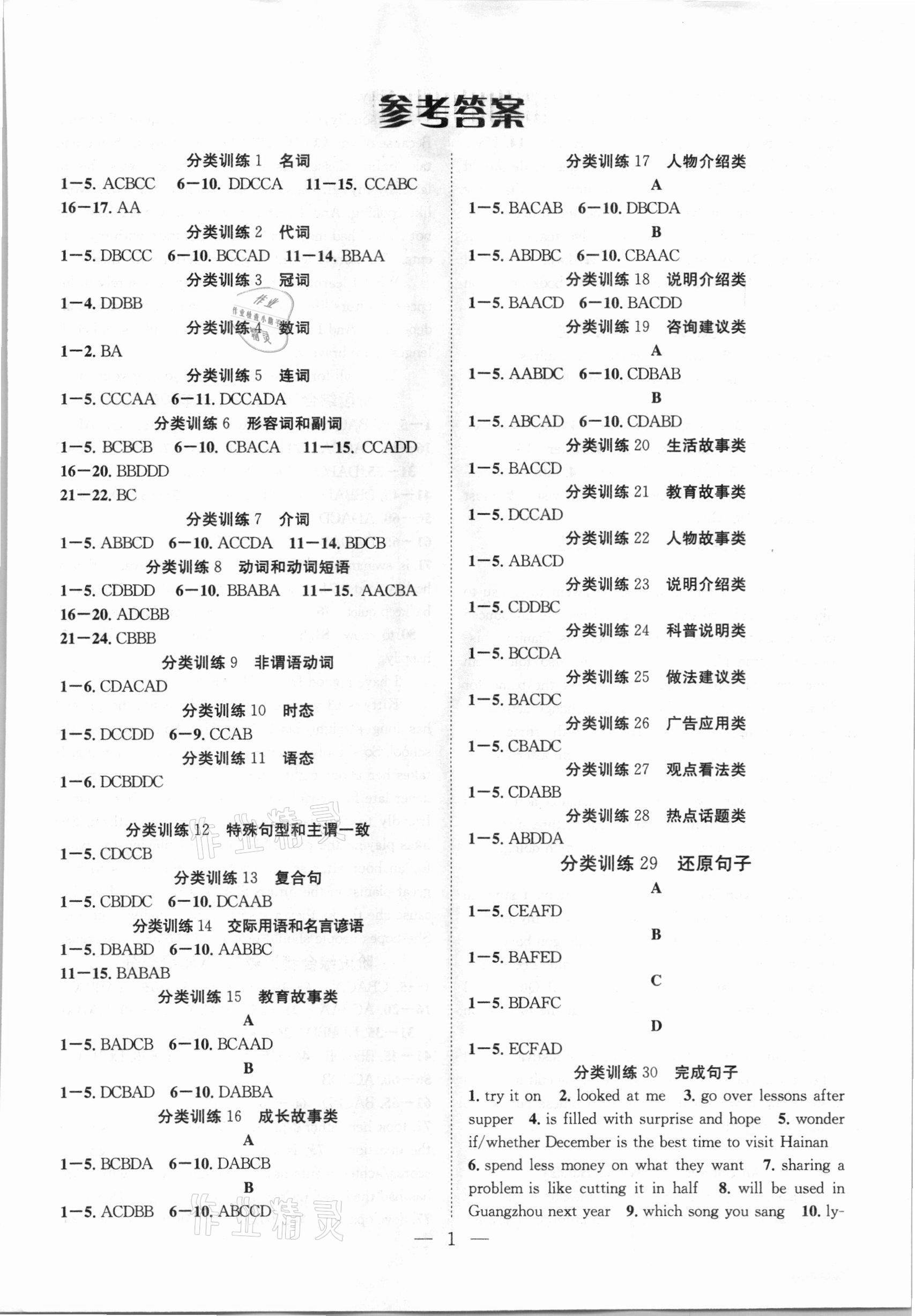 2021年中考沖刺卷英語 第1頁