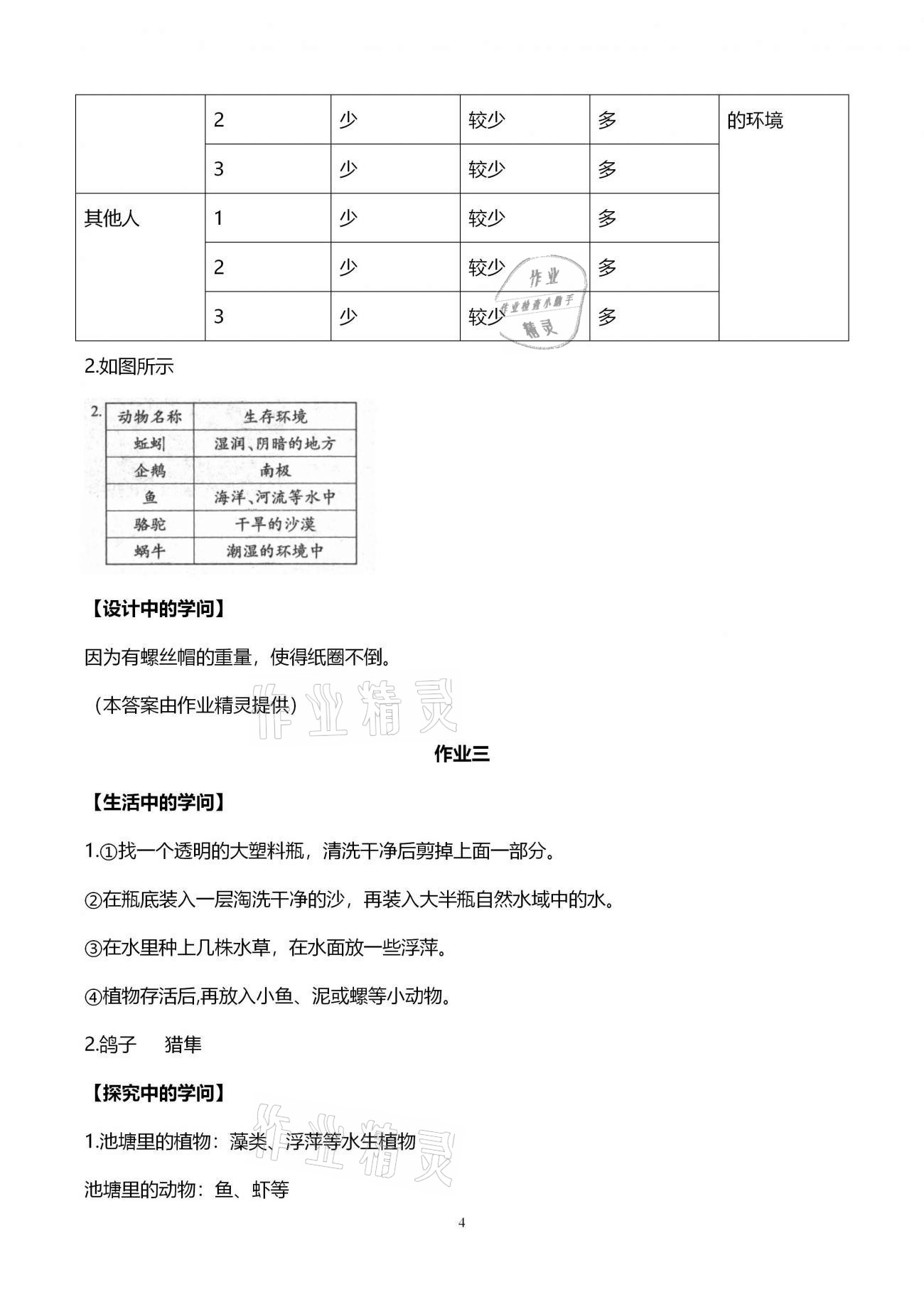 2021年假期作業(yè)五年級科學教科版西安出版社 第4頁