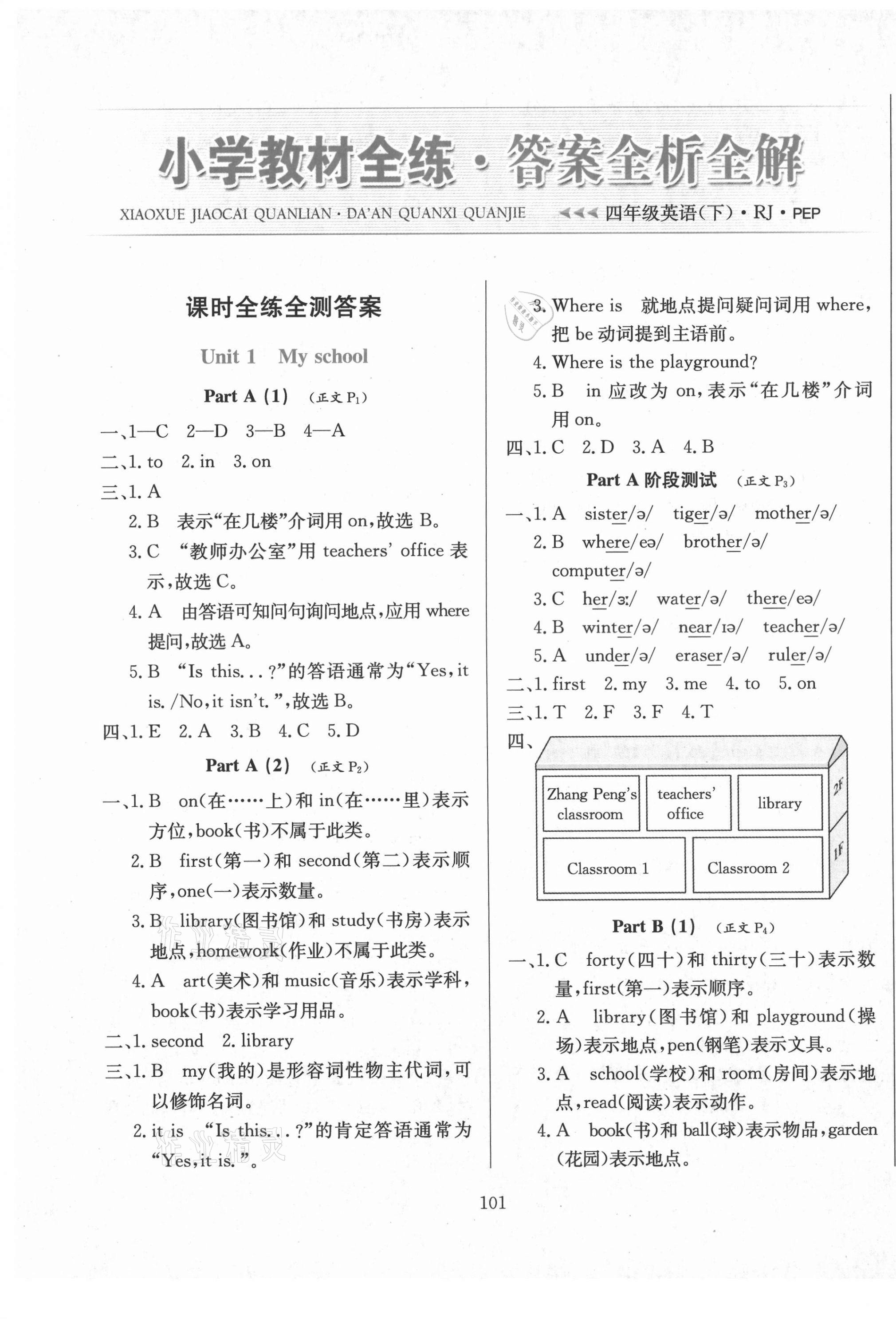 2021年小學(xué)教材全練四年級(jí)英語(yǔ)下冊(cè)人教PEP版三起 第5頁(yè)