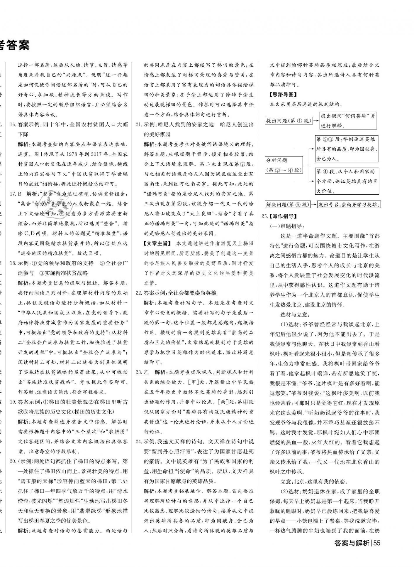 2021年中考真题汇编语文湖北专版新疆文化出版社&nbsp;参考答案第10页