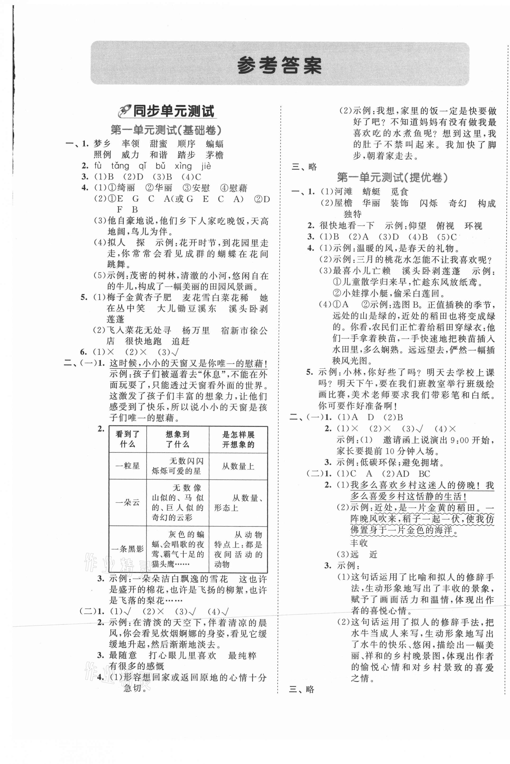 2021年53全優(yōu)卷四年級(jí)語(yǔ)文下冊(cè)人教版 第1頁(yè)