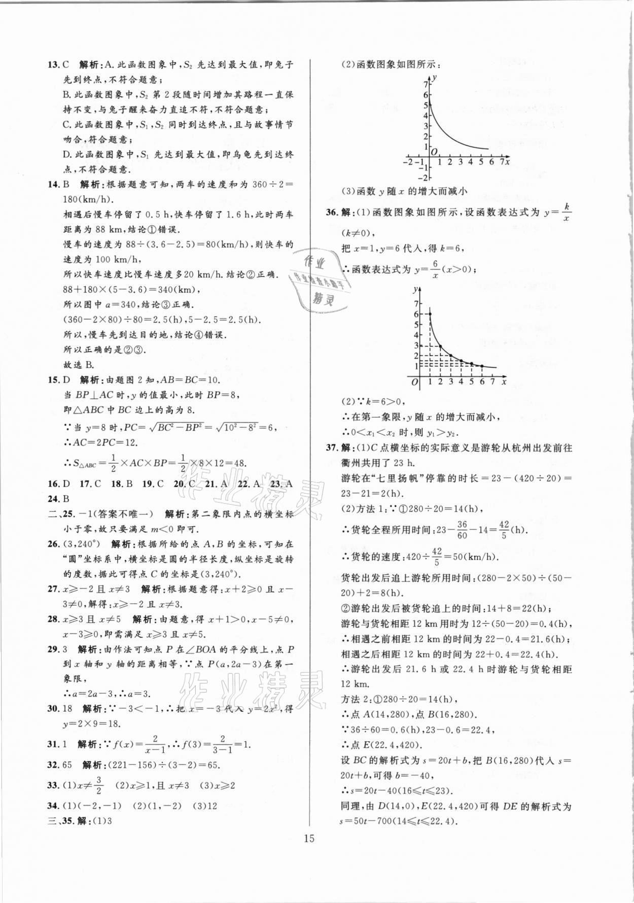 2021年中考必刷真題分類詳解數(shù)學(xué) 參考答案第15頁