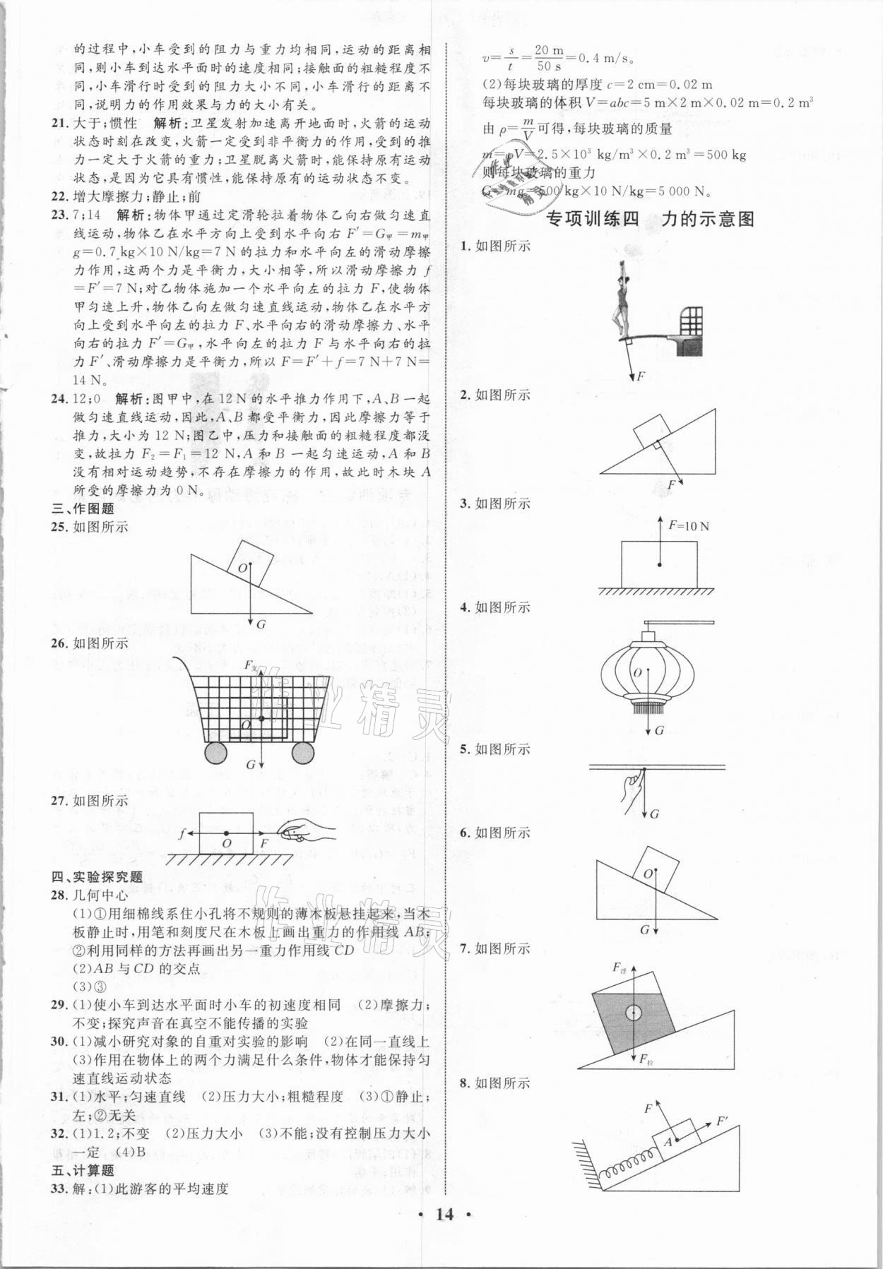 2021年正大圖書(shū)中考真題分類卷物理 參考答案第14頁(yè)