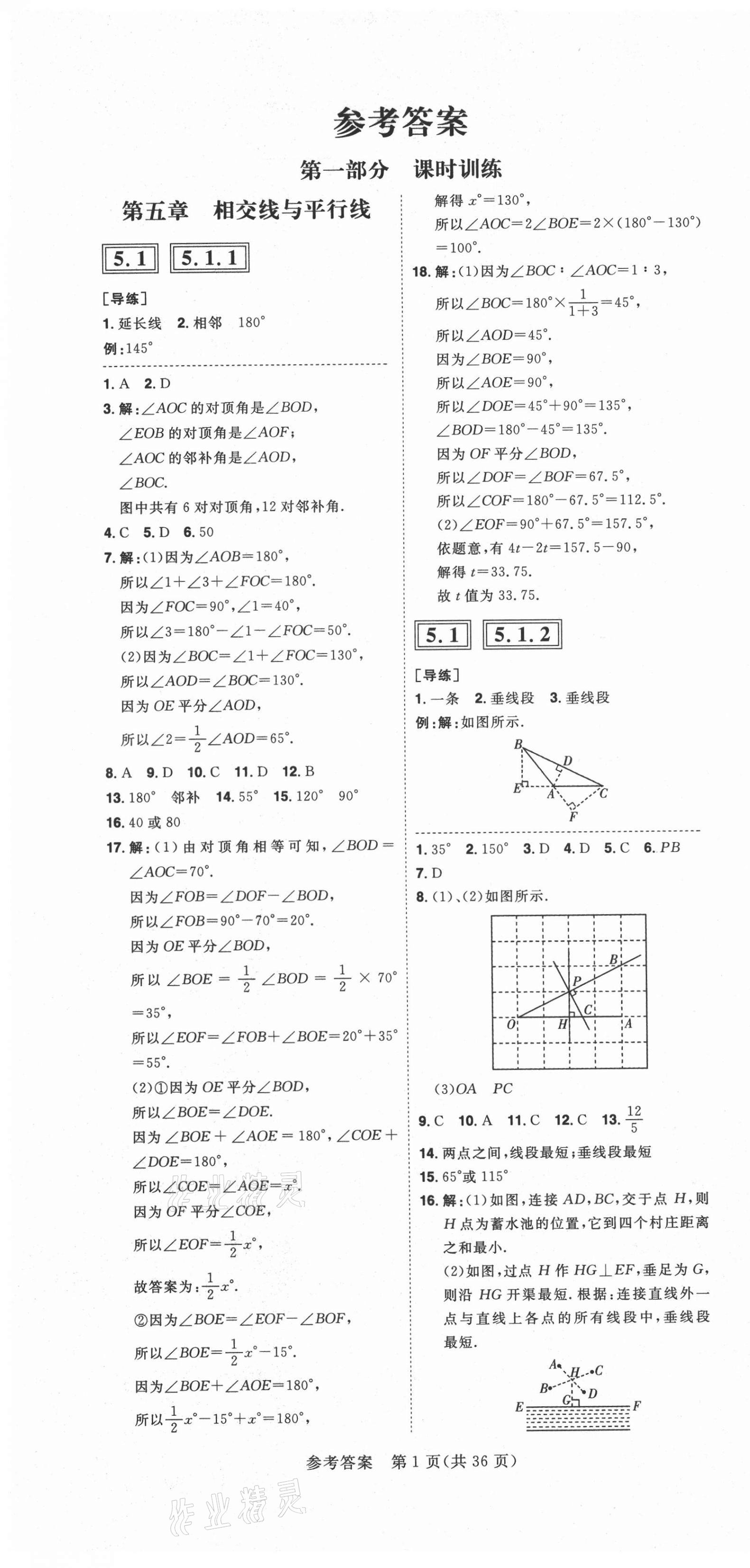 2021年练出好成绩七年级数学下册人教版安徽专版 第1页