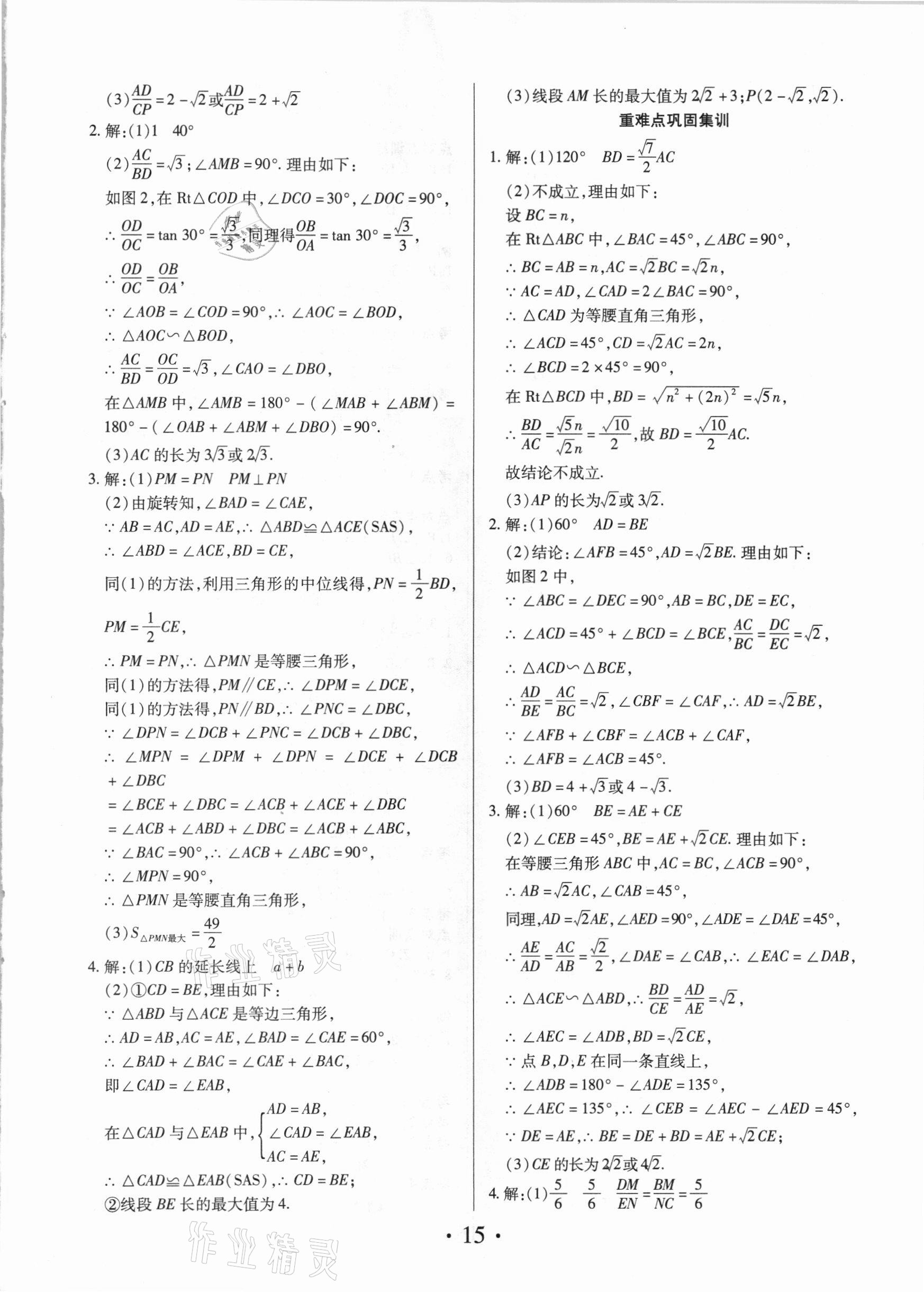 2021年理想中考數(shù)學河南專版 參考答案第15頁