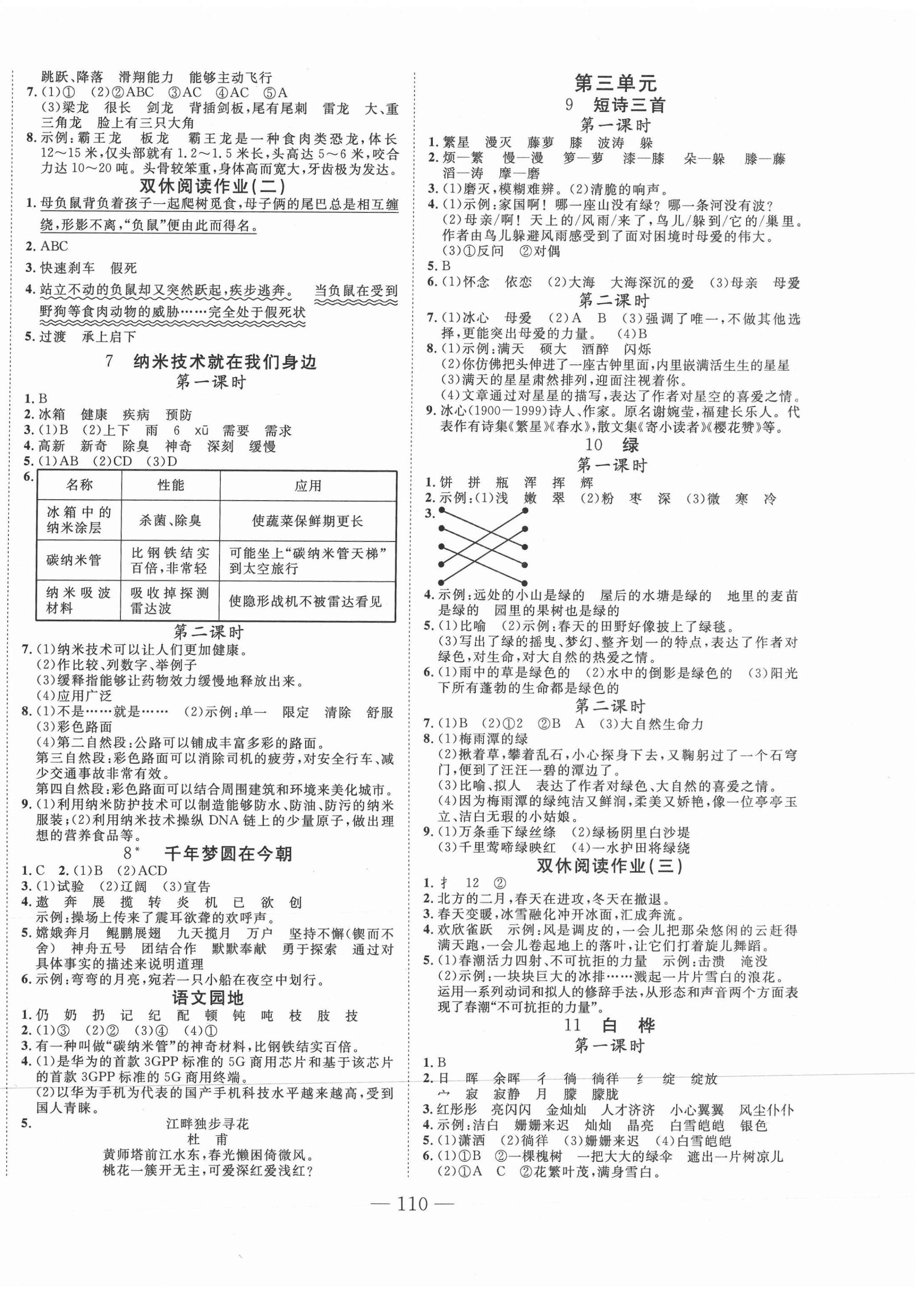 2021年小超人創(chuàng)新課堂四年級(jí)語(yǔ)文下冊(cè)人教版 參考答案第2頁(yè)