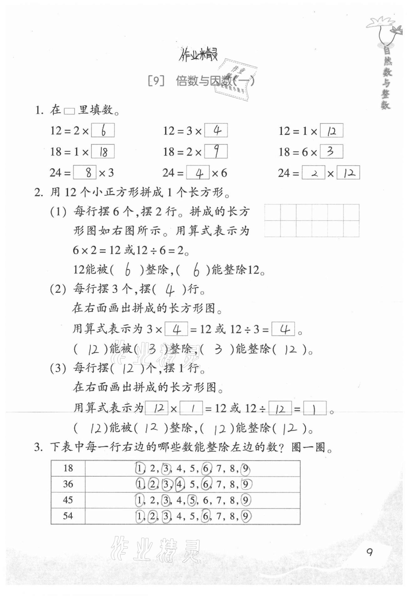 2021年基礎(chǔ)天天練四年級數(shù)學下冊浙教版 參考答案第9頁