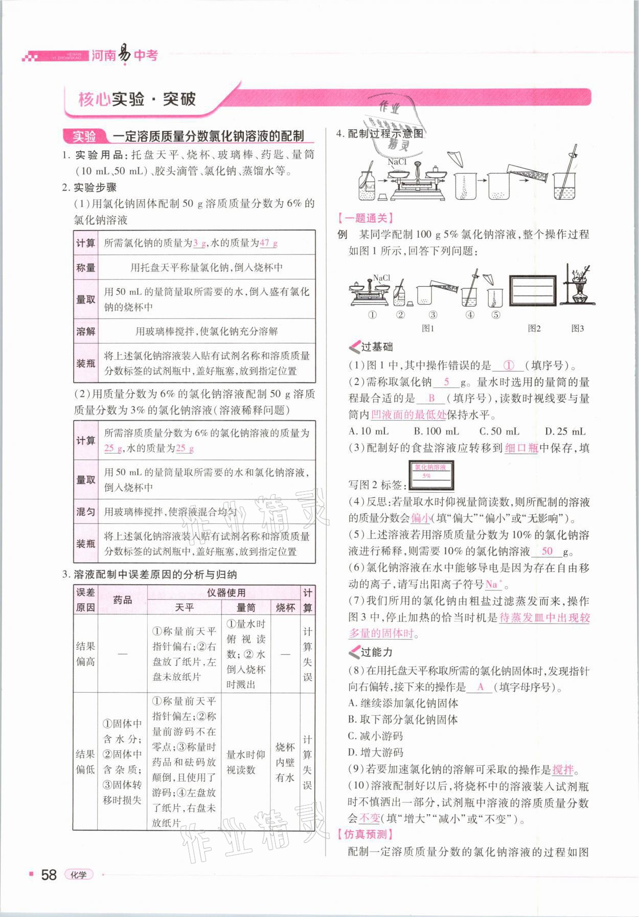 2021年河南易中考化學(xué) 參考答案第58頁