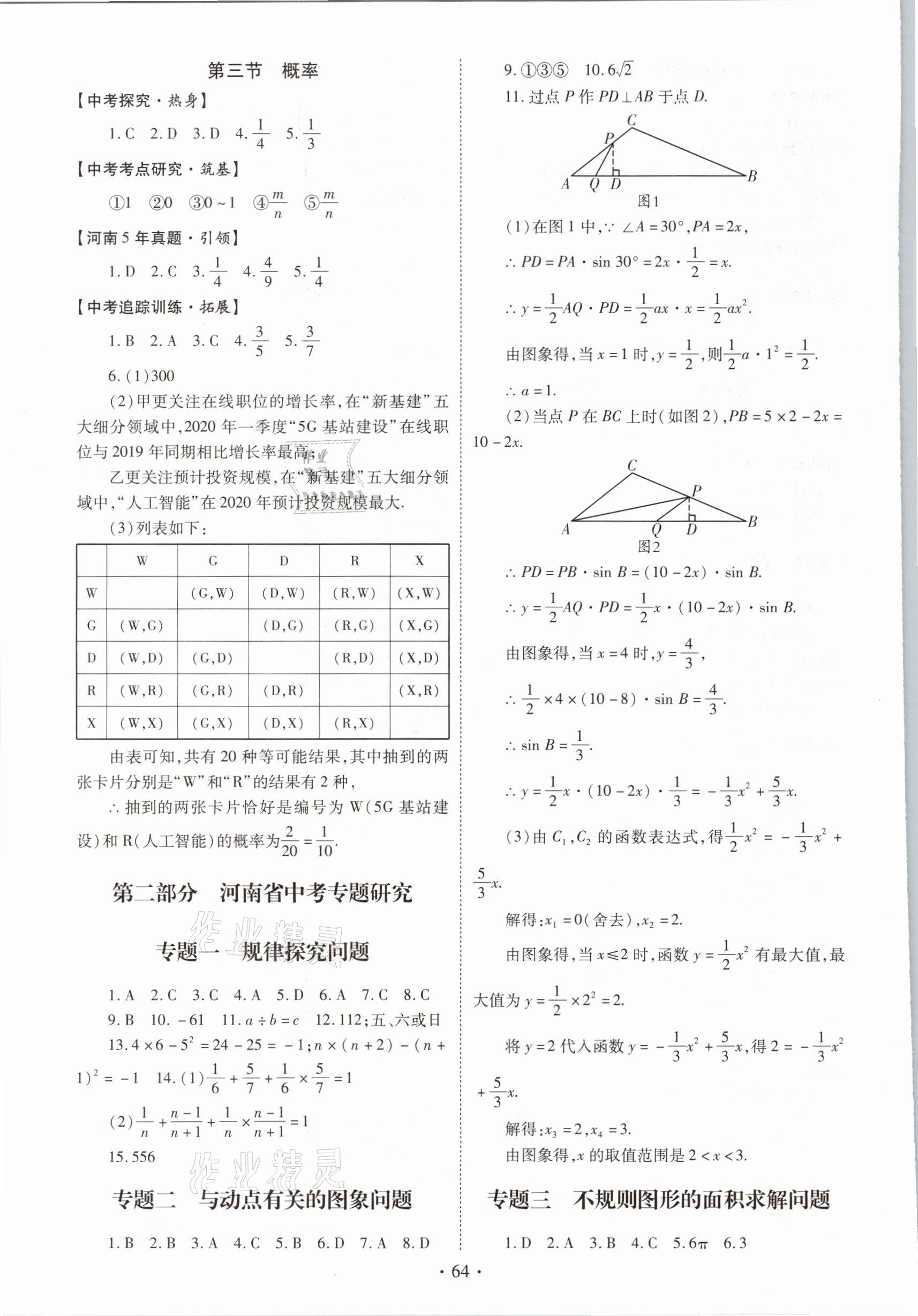 2021年初中畢業(yè)生學(xué)業(yè)考試復(fù)習(xí)指導(dǎo)數(shù)學(xué) 參考答案第12頁