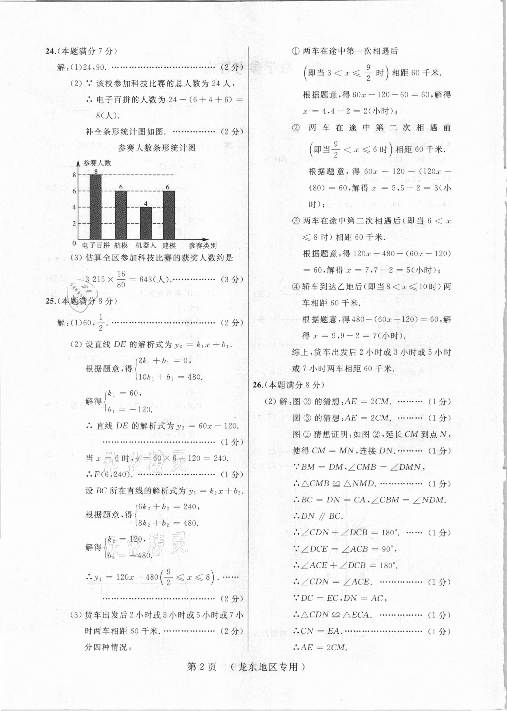 2021年诚成题库中考模拟领航卷数学龙东专用 参考答案第2页