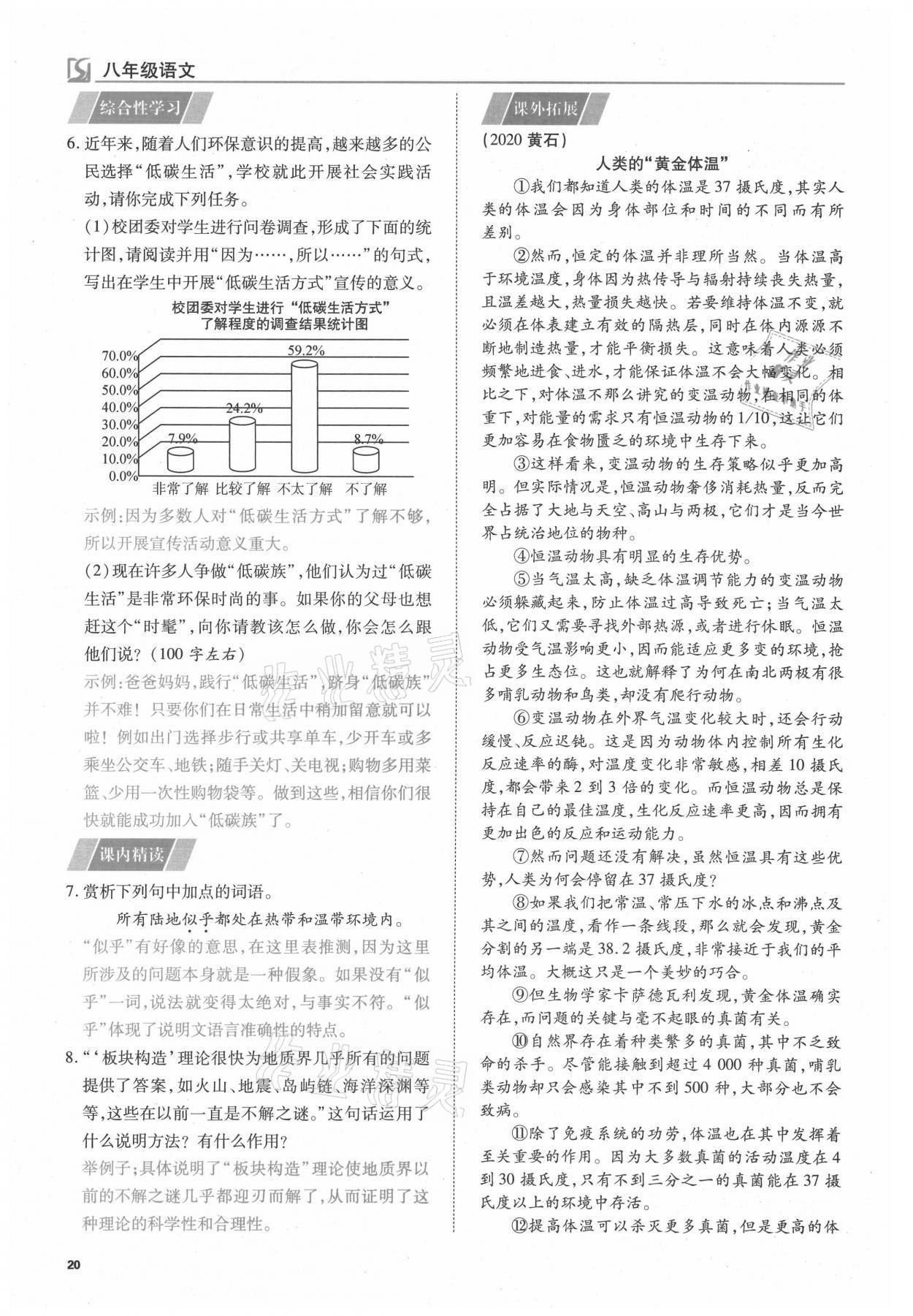 2021年我的作業(yè)八年級語文下冊人教版 第20頁