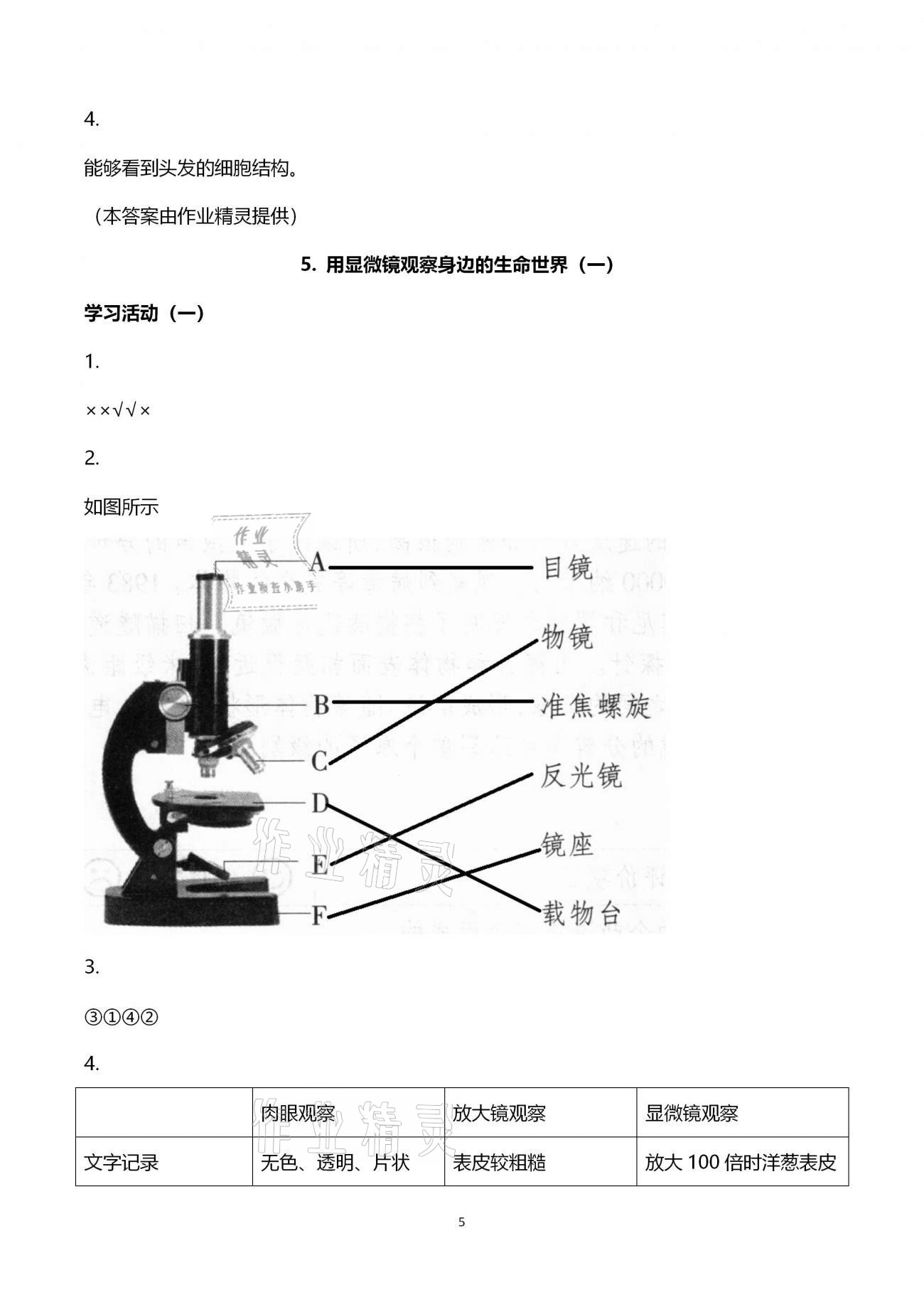 2021年同步練習(xí)六年級(jí)科學(xué)下冊(cè)教科版升級(jí)版浙江教育出版社 第5頁(yè)