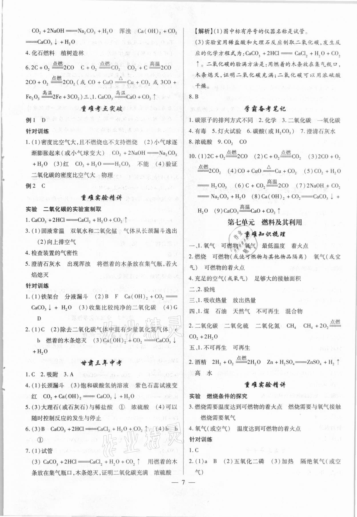 2021年智囊團(tuán)中考新方案化學(xué)甘肅專版 第7頁