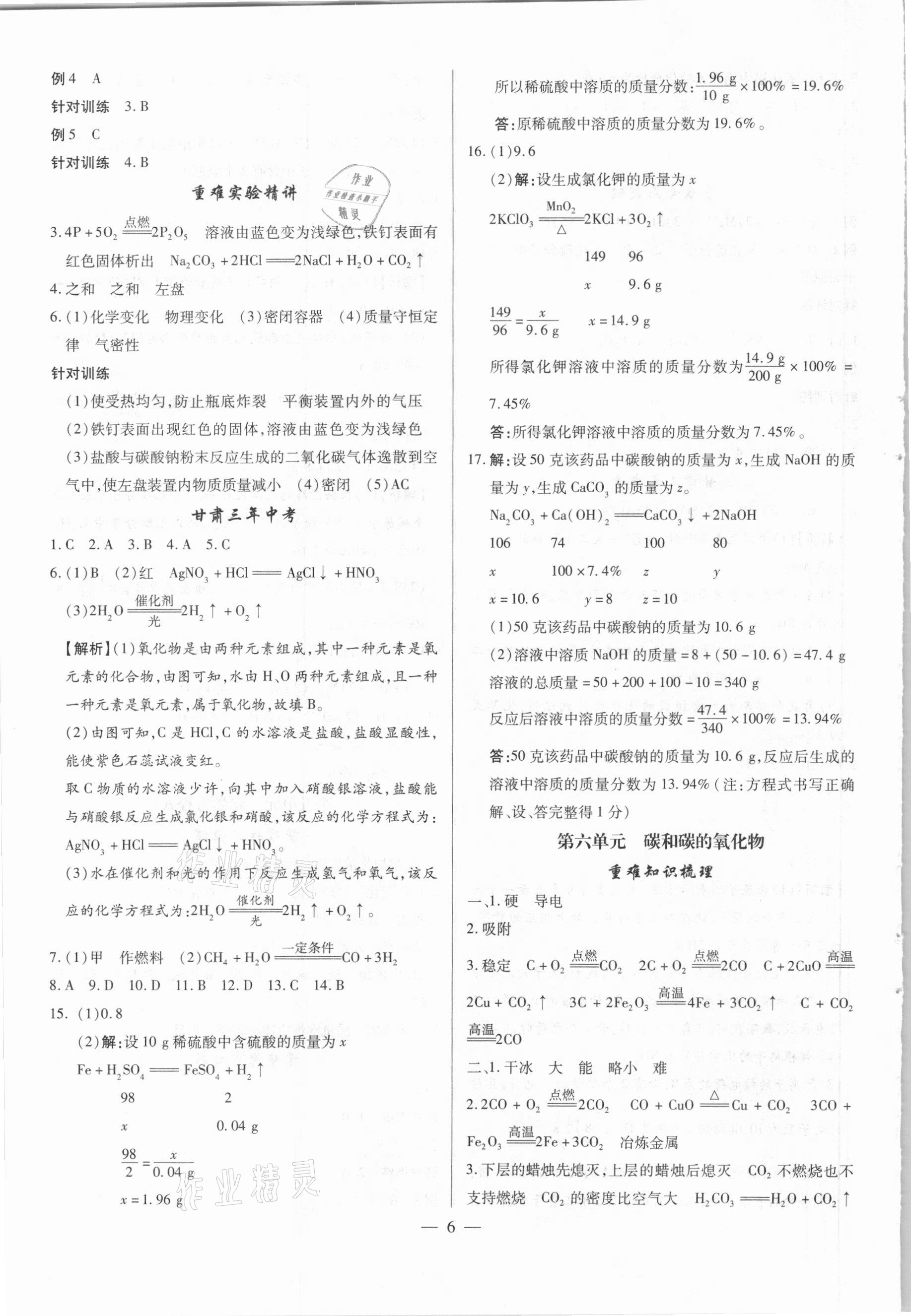 2021年智囊團(tuán)中考新方案化學(xué)甘肅專版 第6頁(yè)