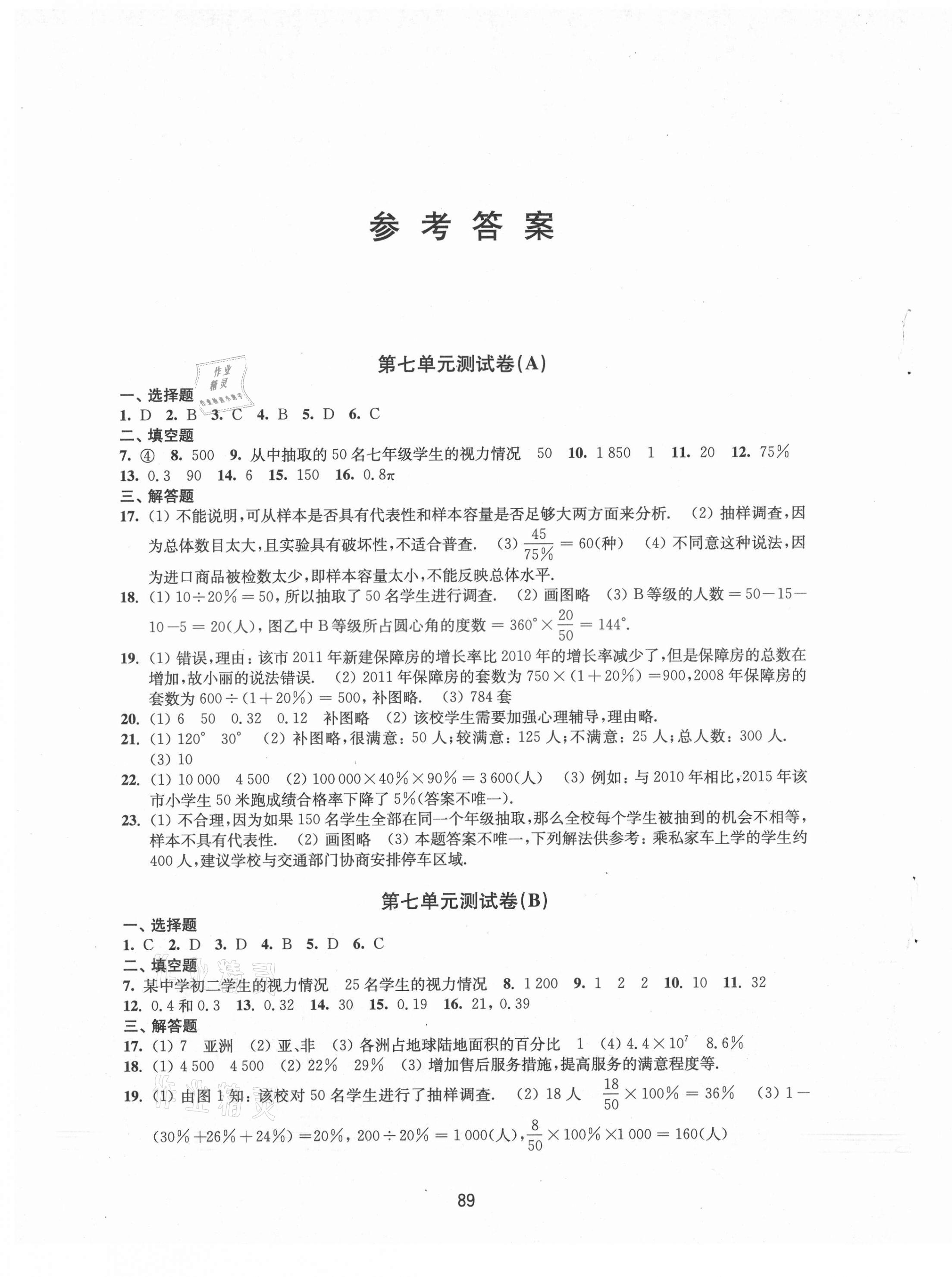 2021年學(xué)習(xí)與評(píng)價(jià)初中數(shù)學(xué)活頁卷八年級(jí)下冊蘇科版 第1頁