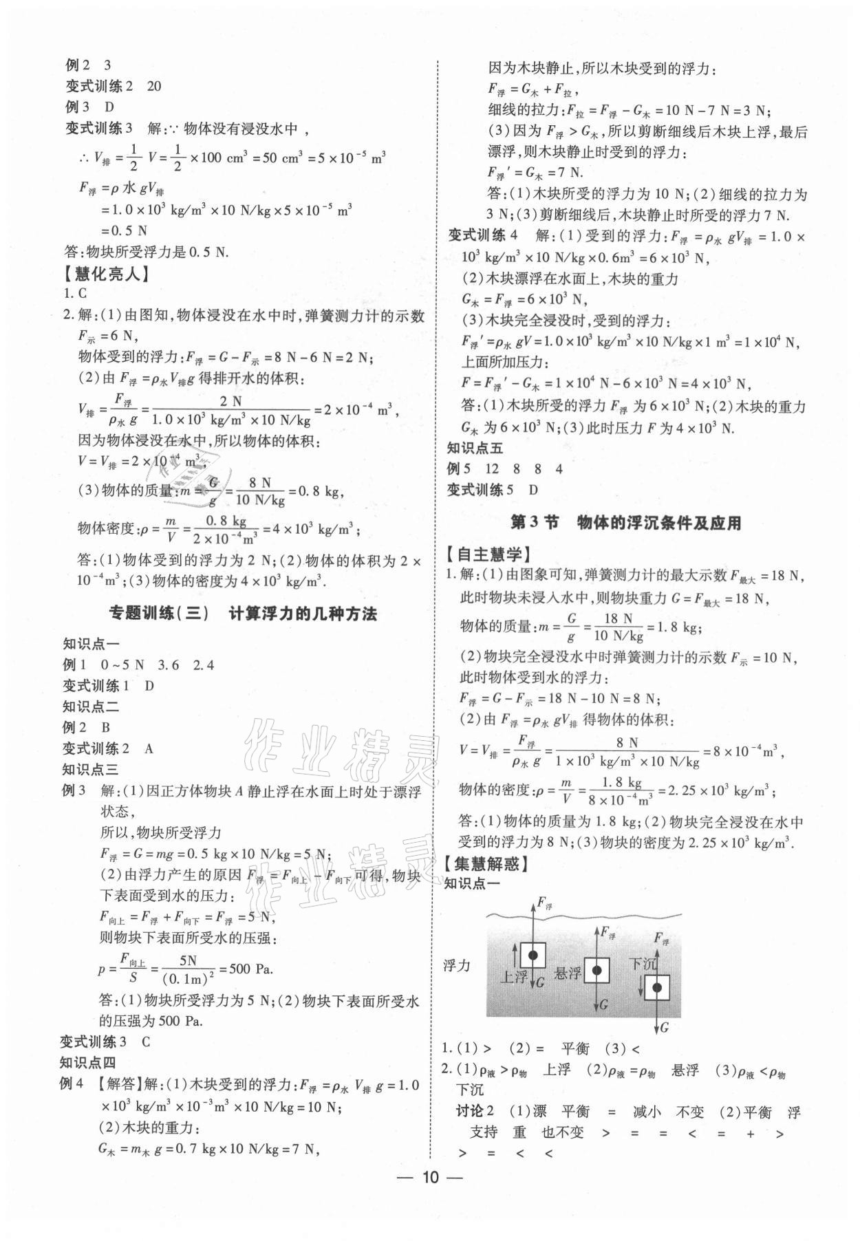 2021年同步經(jīng)典學案八年級物理下冊 第10頁