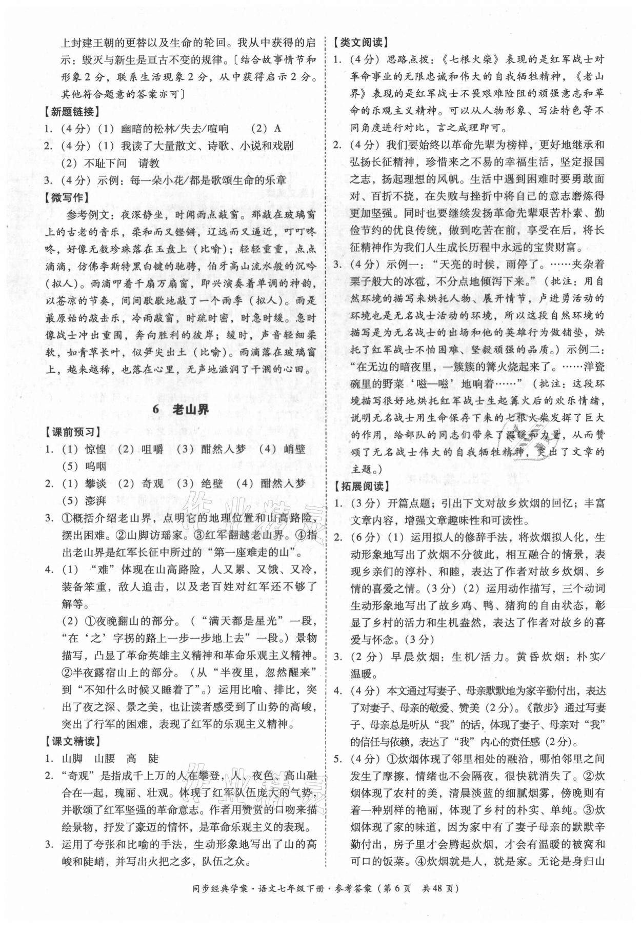 2021年同步經(jīng)典學(xué)案七年級(jí)語(yǔ)文下冊(cè)人教版 第6頁(yè)