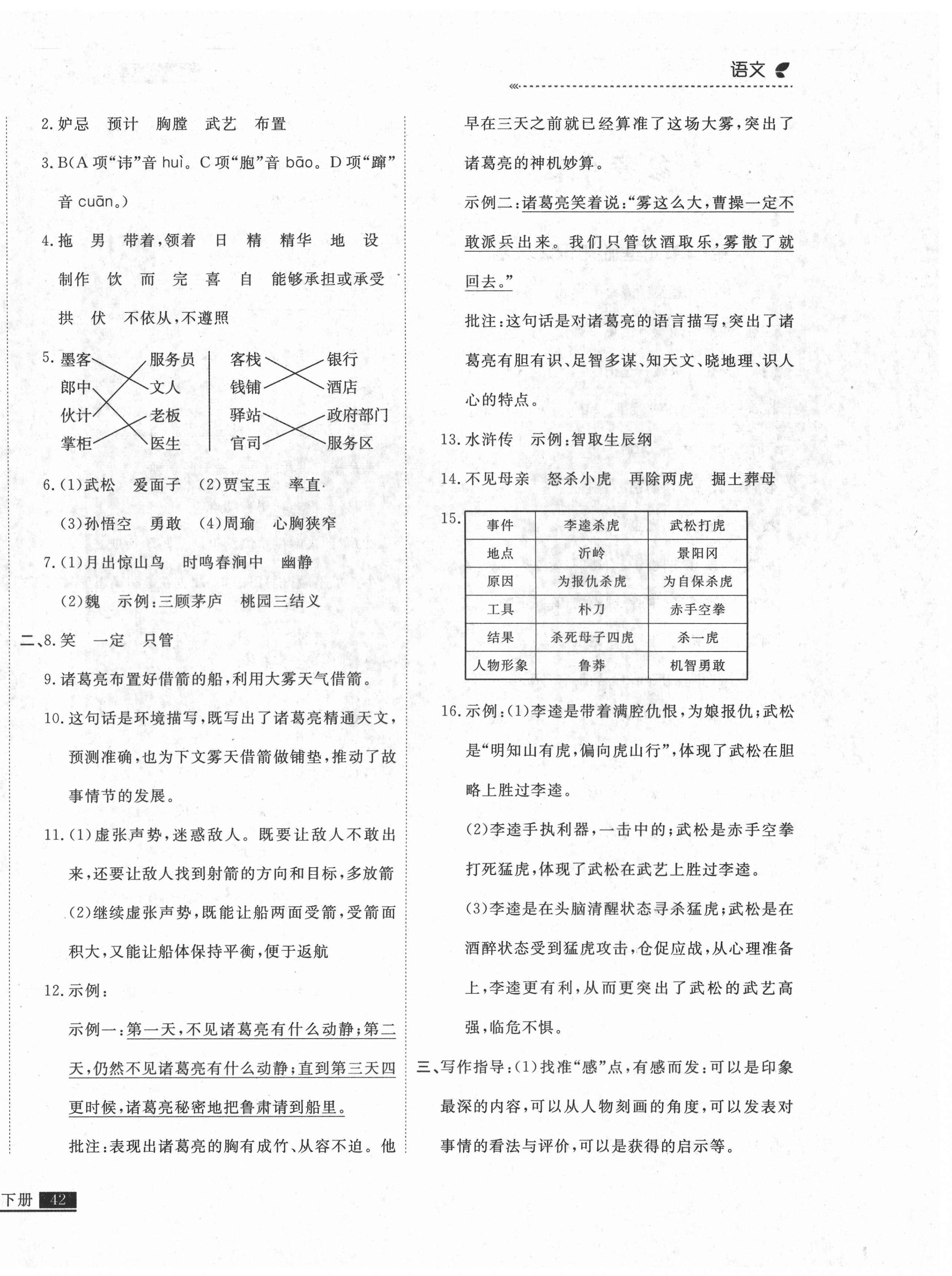 2021年培優(yōu)計(jì)劃五年級(jí)語(yǔ)文下冊(cè)人教版延邊大學(xué)出版社 參考答案第4頁(yè)