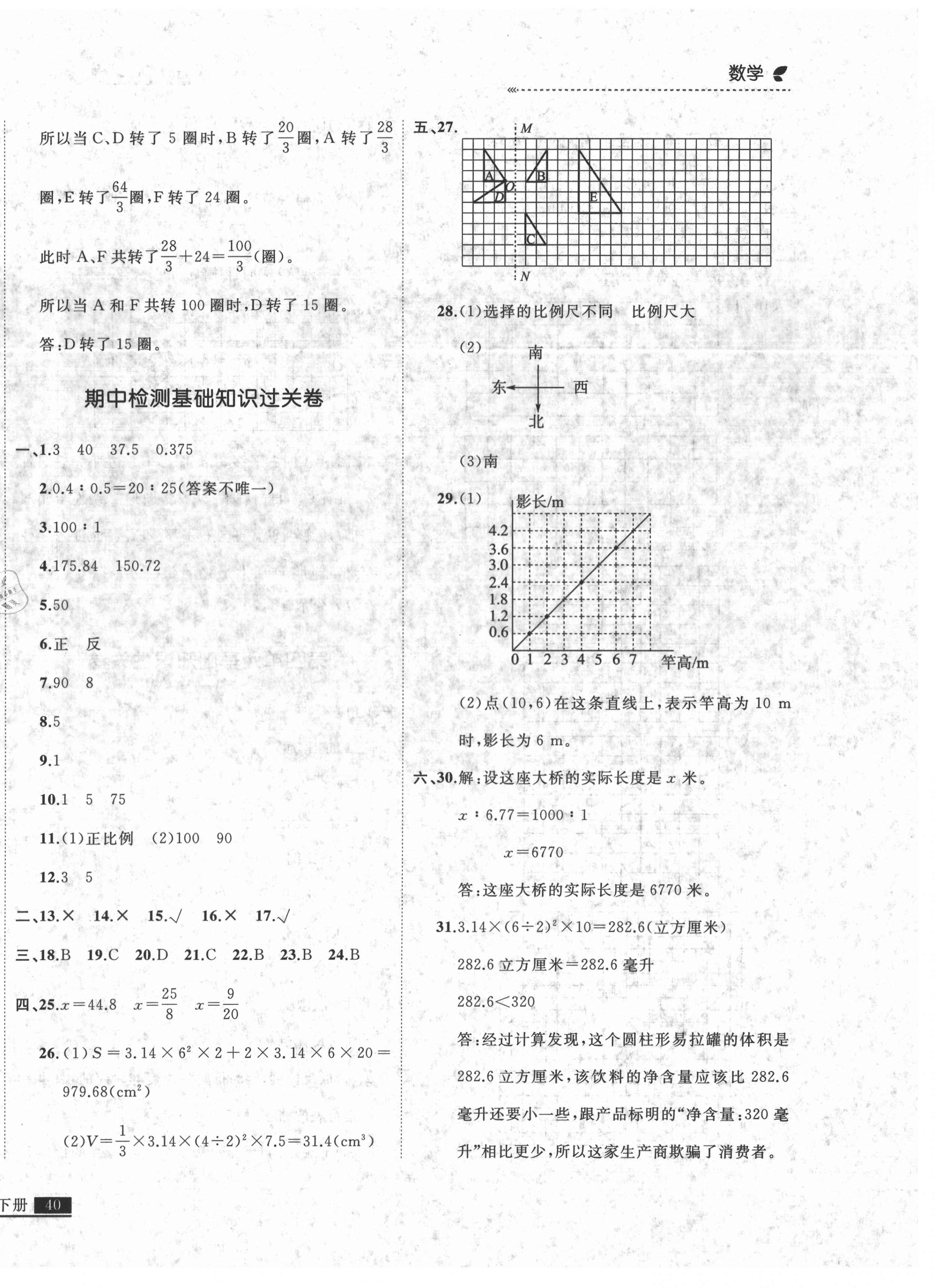 2021年培優(yōu)計劃六年級數(shù)學(xué)下冊北師大版延邊大學(xué)出版社 第8頁