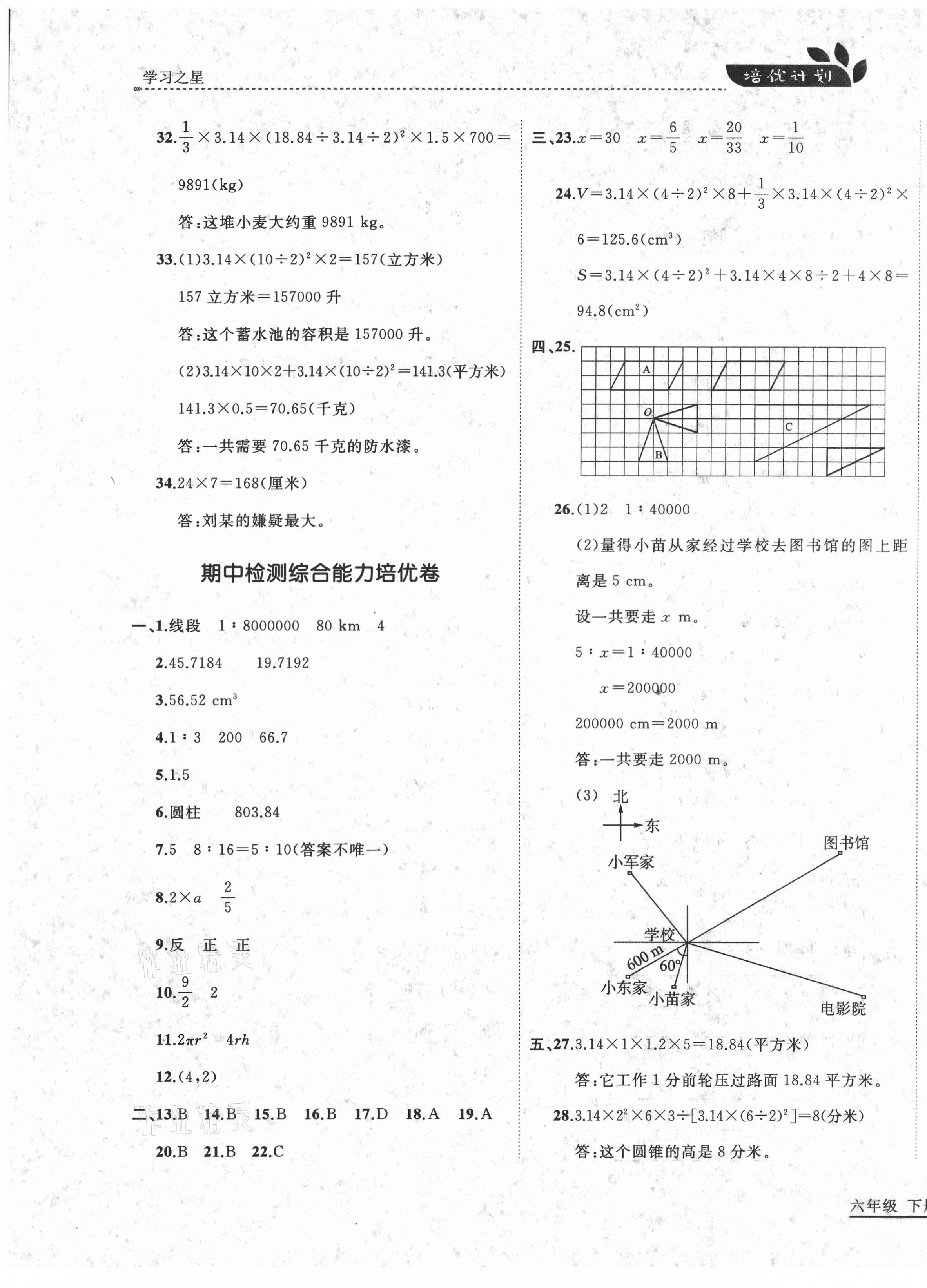 2021年培優(yōu)計(jì)劃六年級(jí)數(shù)學(xué)下冊(cè)北師大版延邊大學(xué)出版社 第9頁