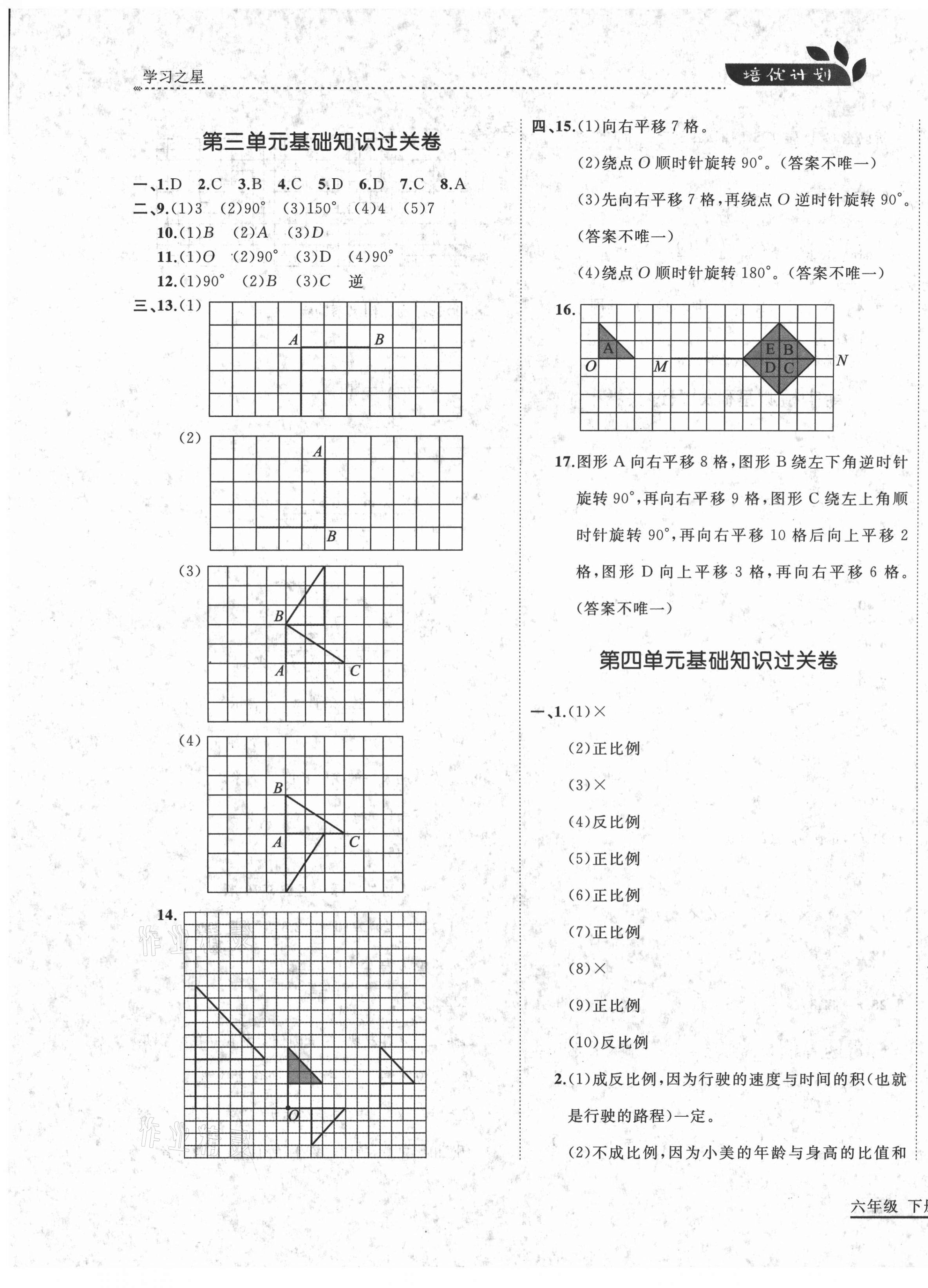 2021年培優(yōu)計劃六年級數(shù)學下冊北師大版延邊大學出版社 第5頁