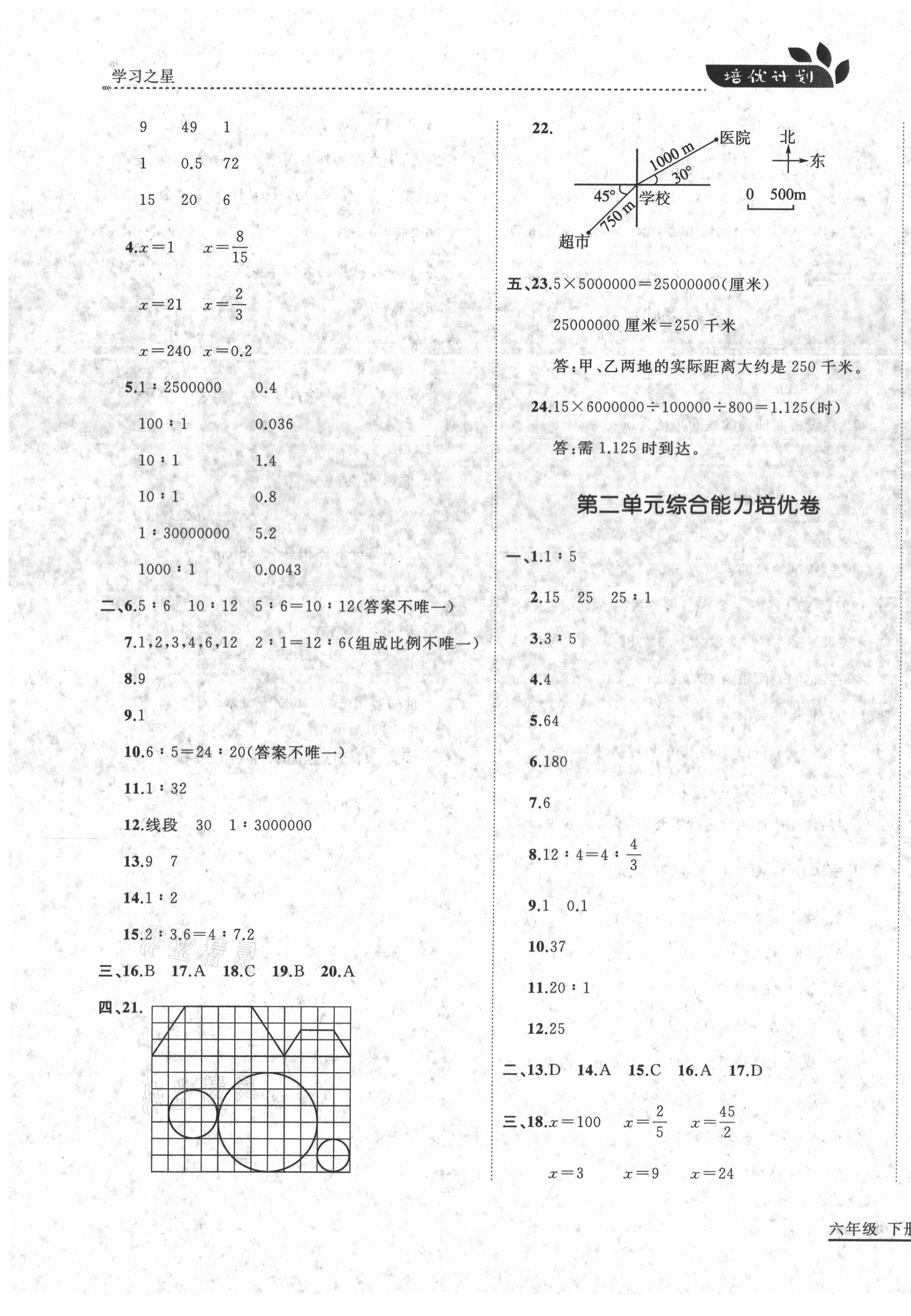 2021年培優(yōu)計劃六年級數(shù)學(xué)下冊北師大版延邊大學(xué)出版社 第3頁