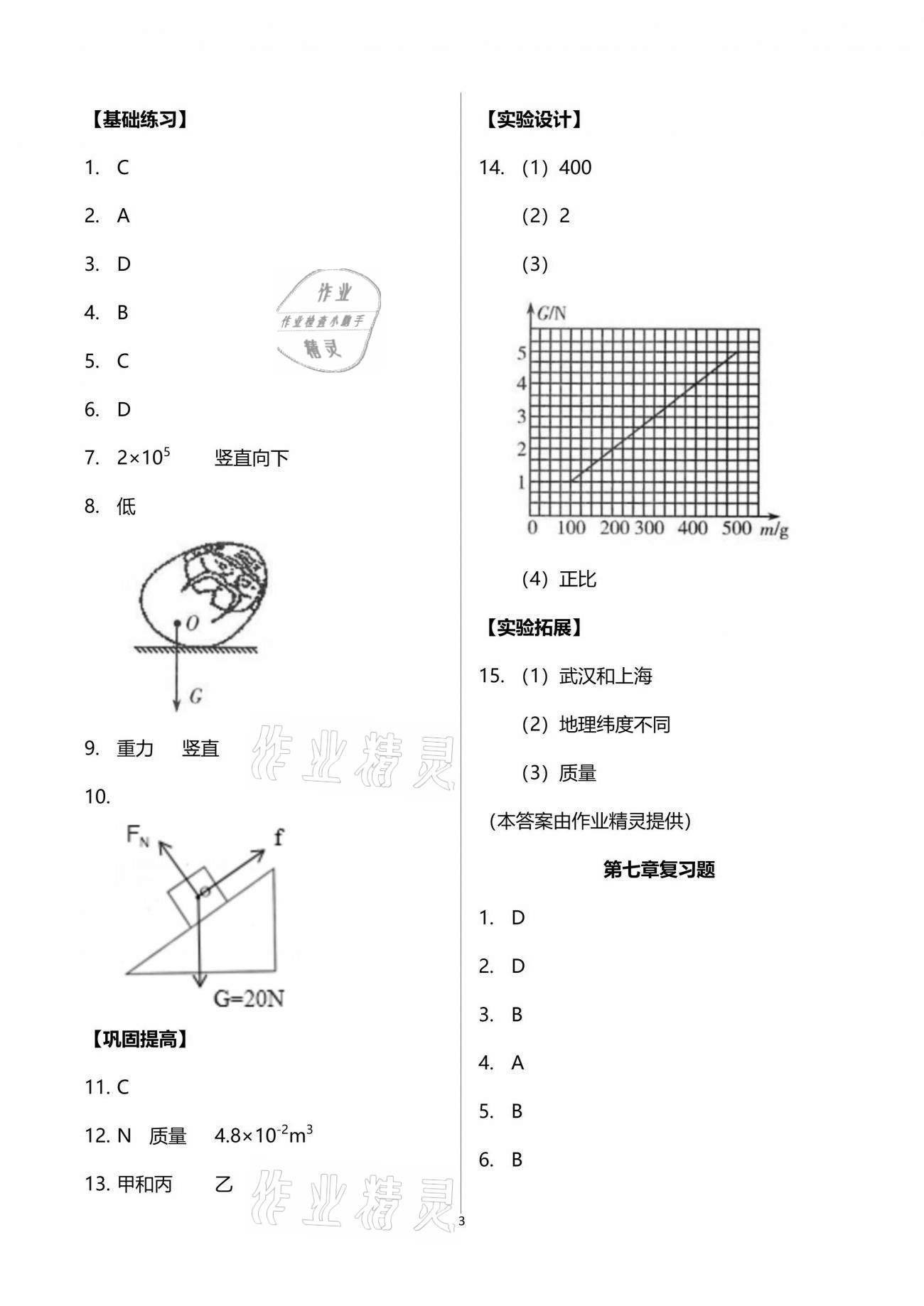 2021年同步實踐評價課程基礎(chǔ)訓(xùn)練八年級物理下冊人教版 參考答案第3頁