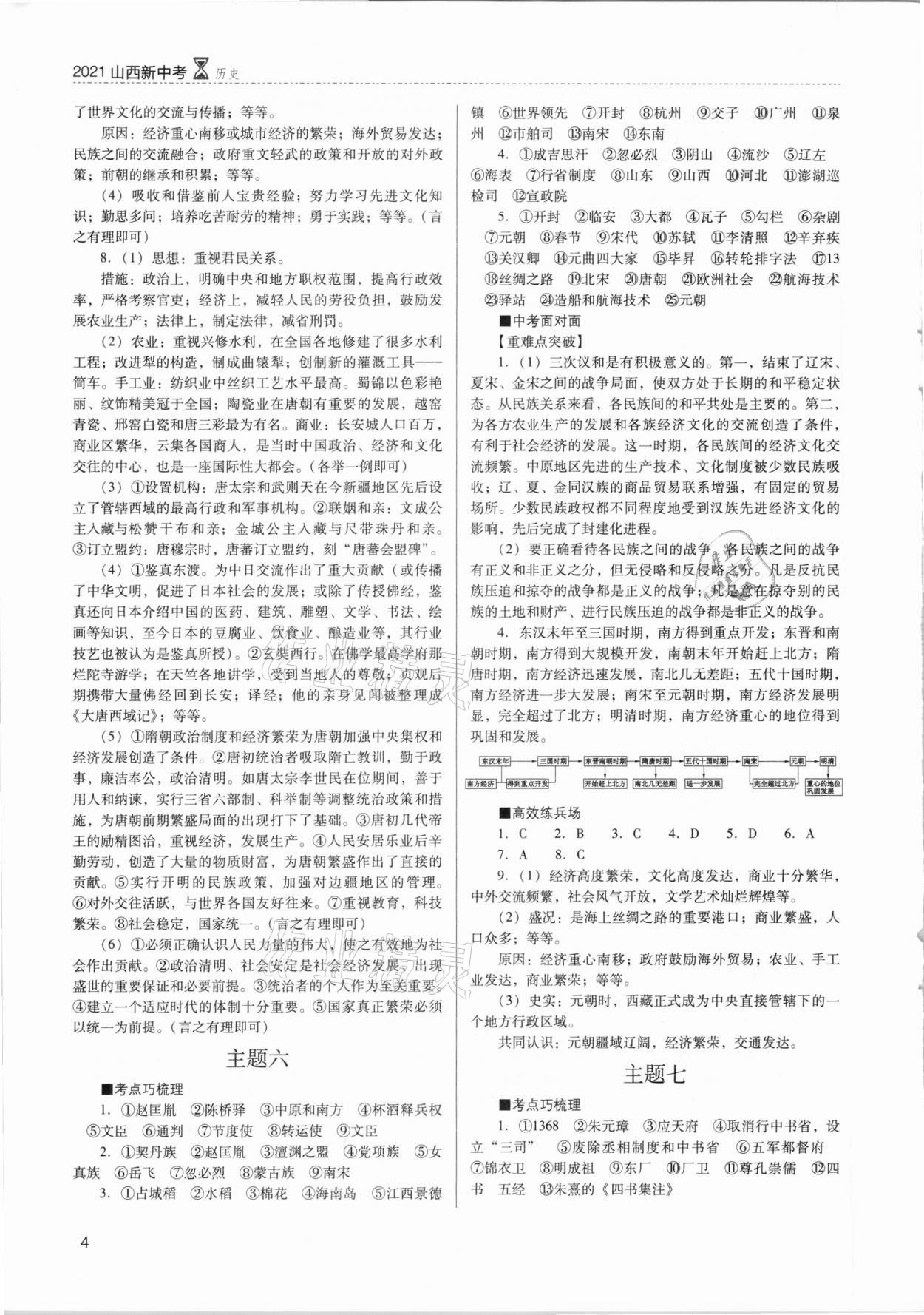 2021年山西新中考?xì)v史 參考答案第4頁(yè)